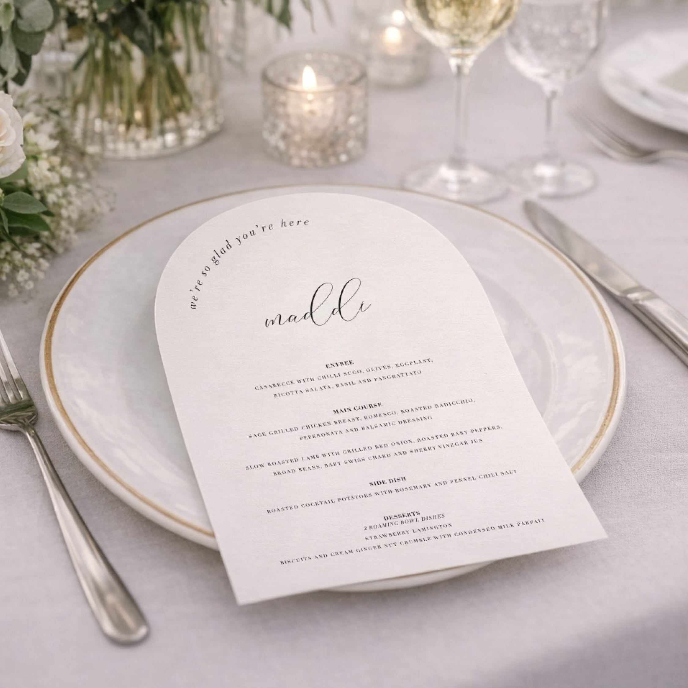 Luna - 120x180mm Printed Menus