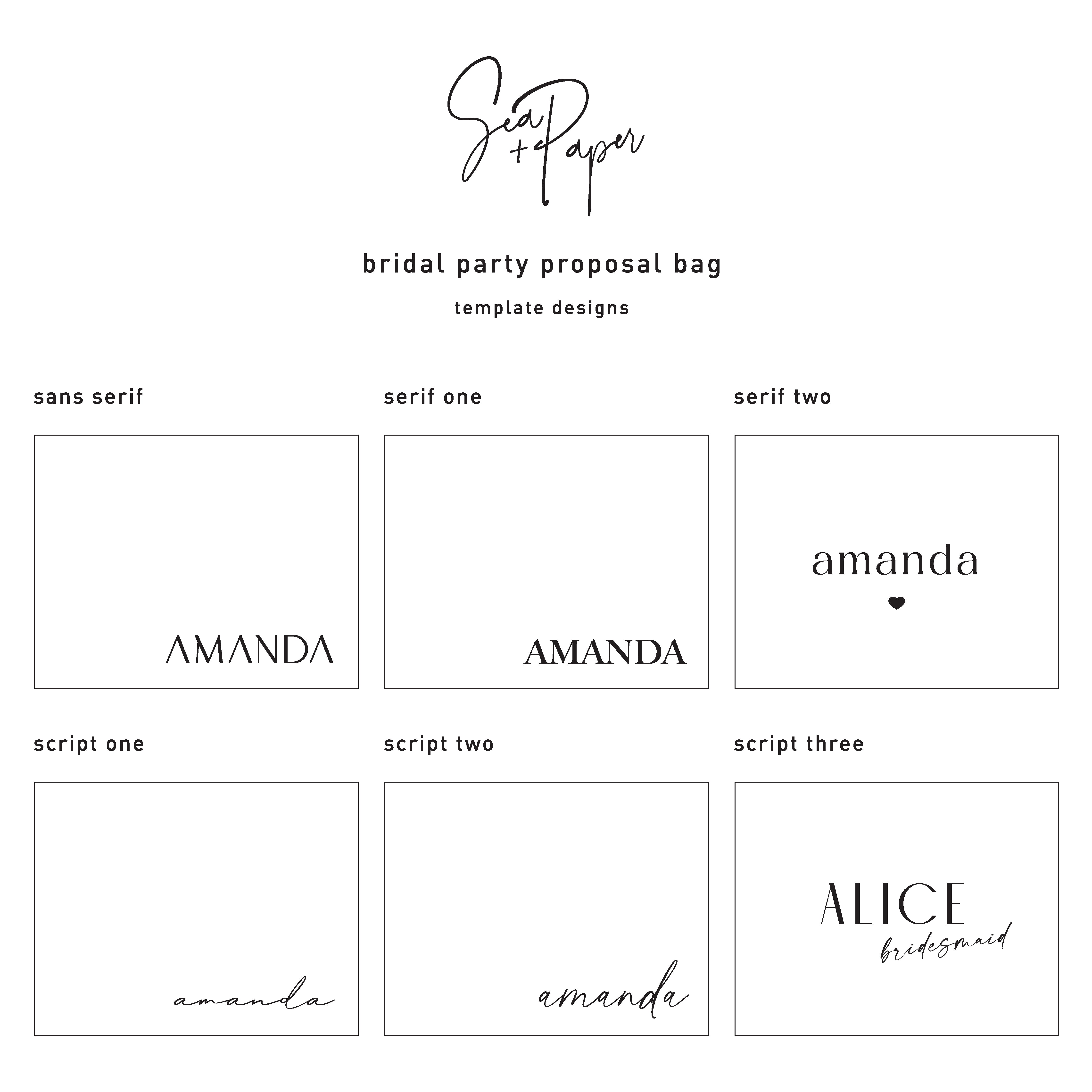 DIY Bridal Party Proposal Bag