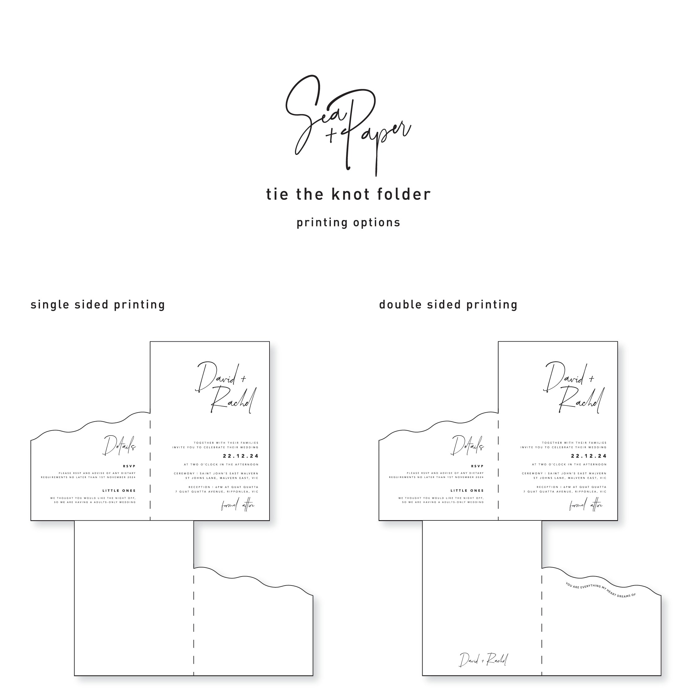 Tie The Knot - Wedding Invitation Folder & Envelope