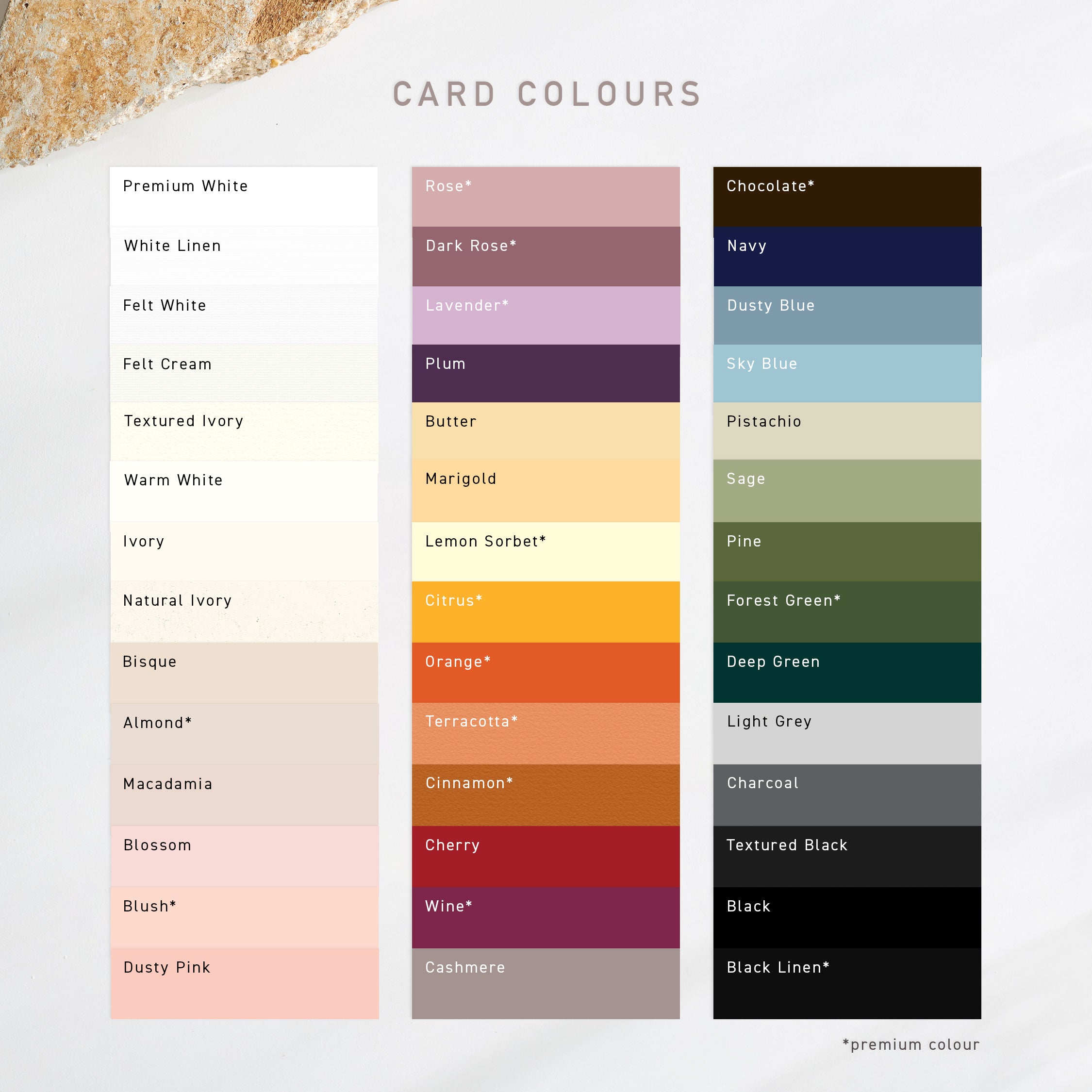 A5 Card Table Number Sets