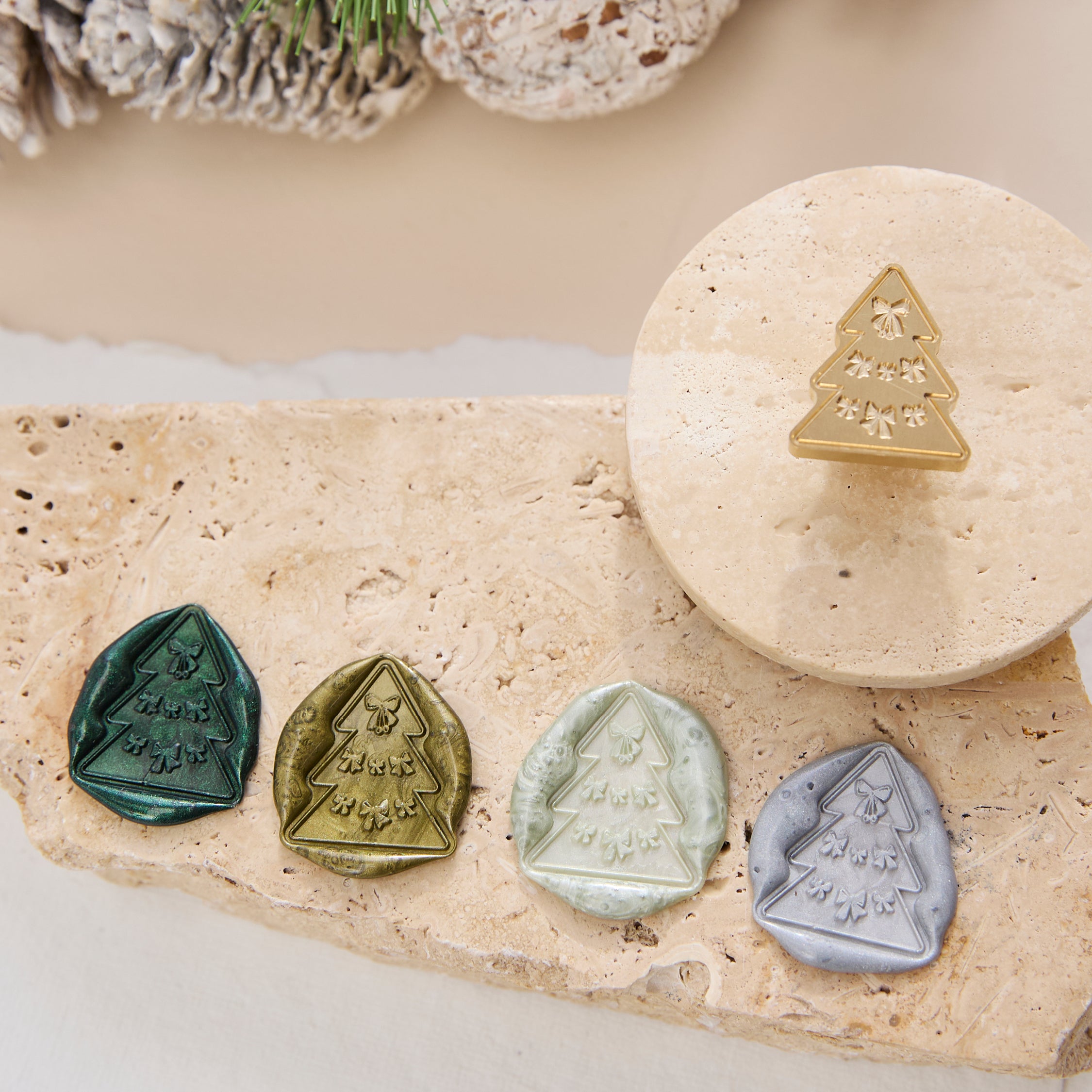 Wax Seal Stamp - Christmas Tree with Bows