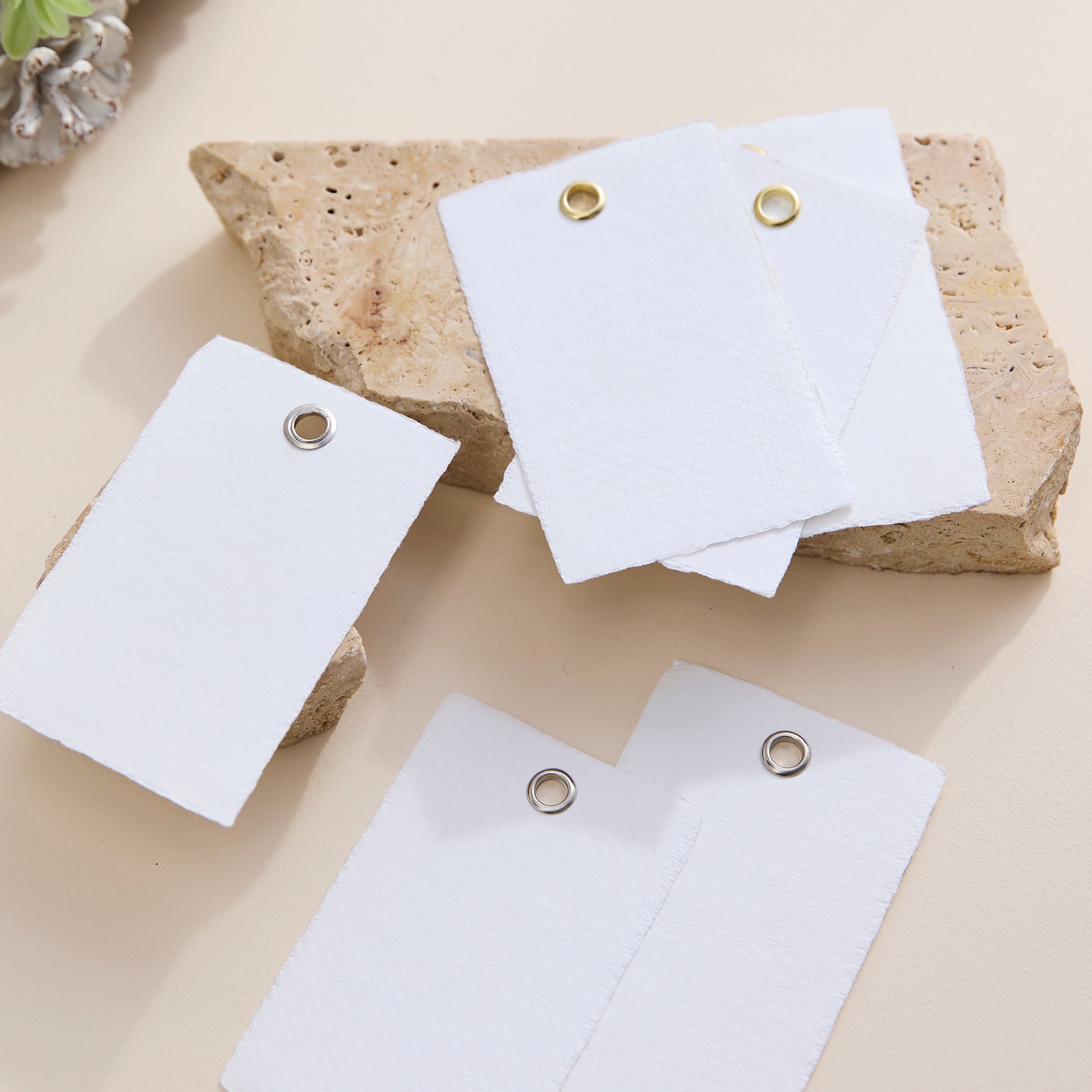 Handmade Paper Gift Tags - White (6pk)