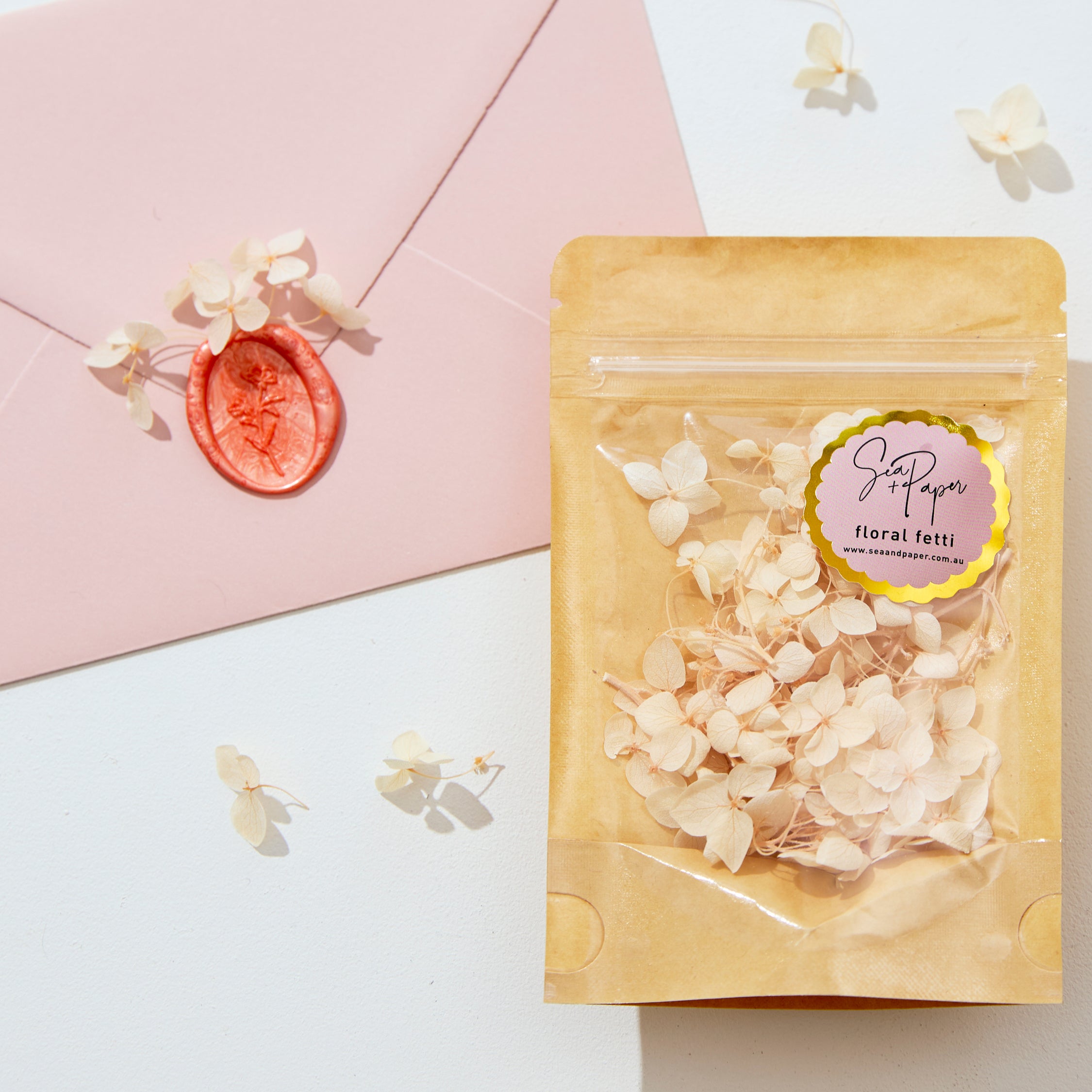 Hydrangea Floral Fetti - Soft Apricot