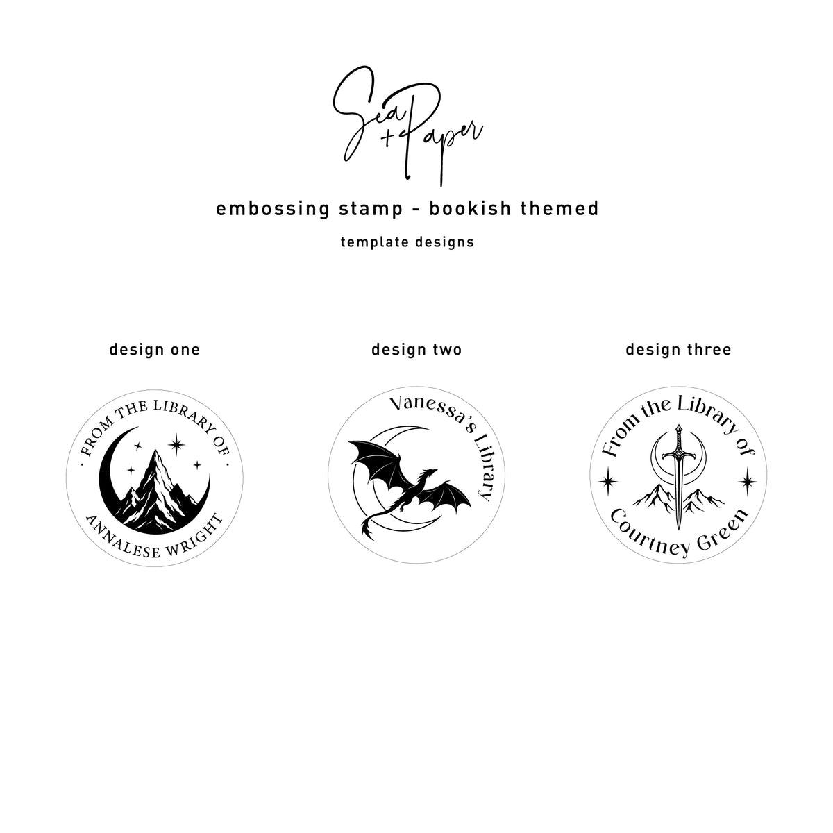 Custom Bookish Themed Embossing Stamps