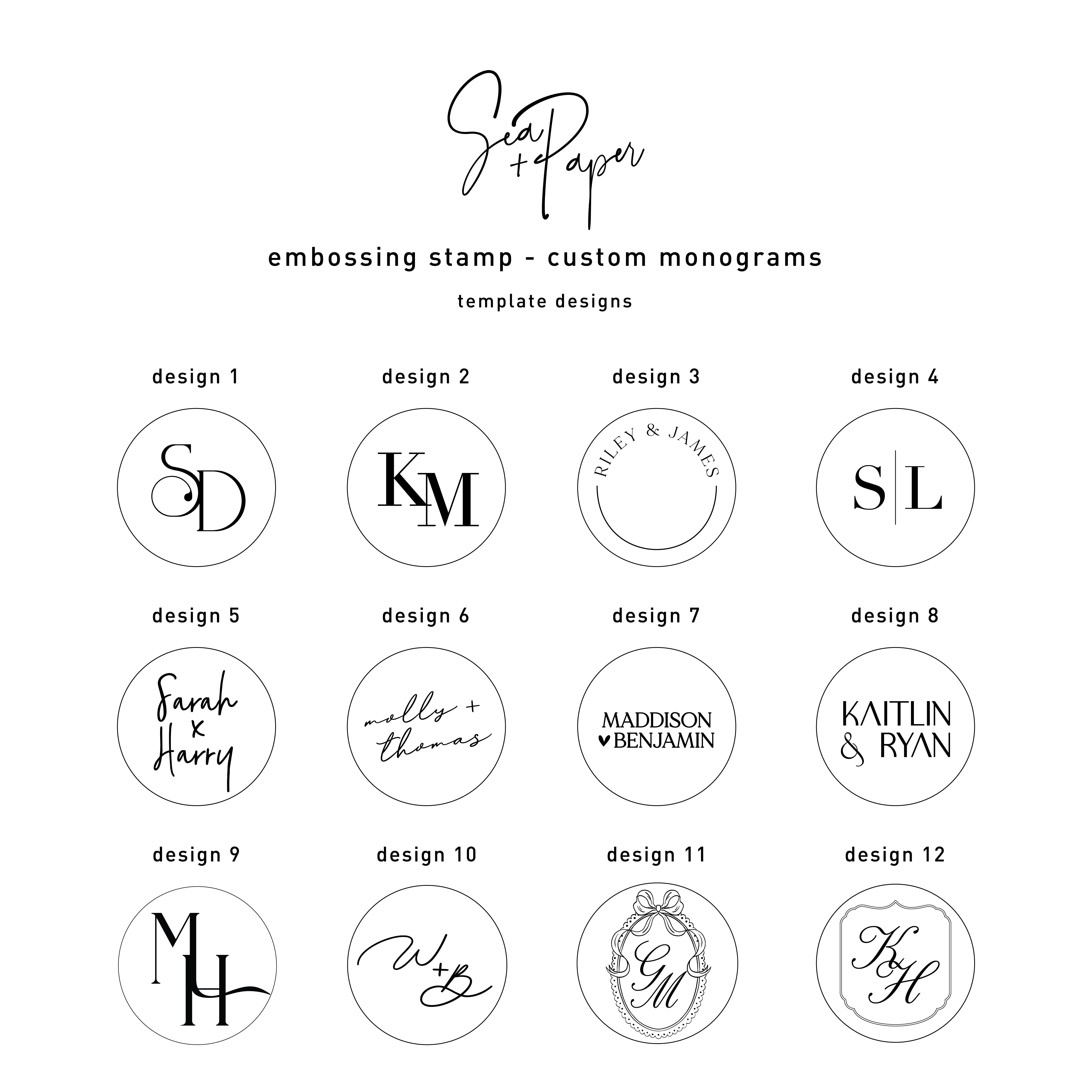 Custom Monogram Embossing Stamp