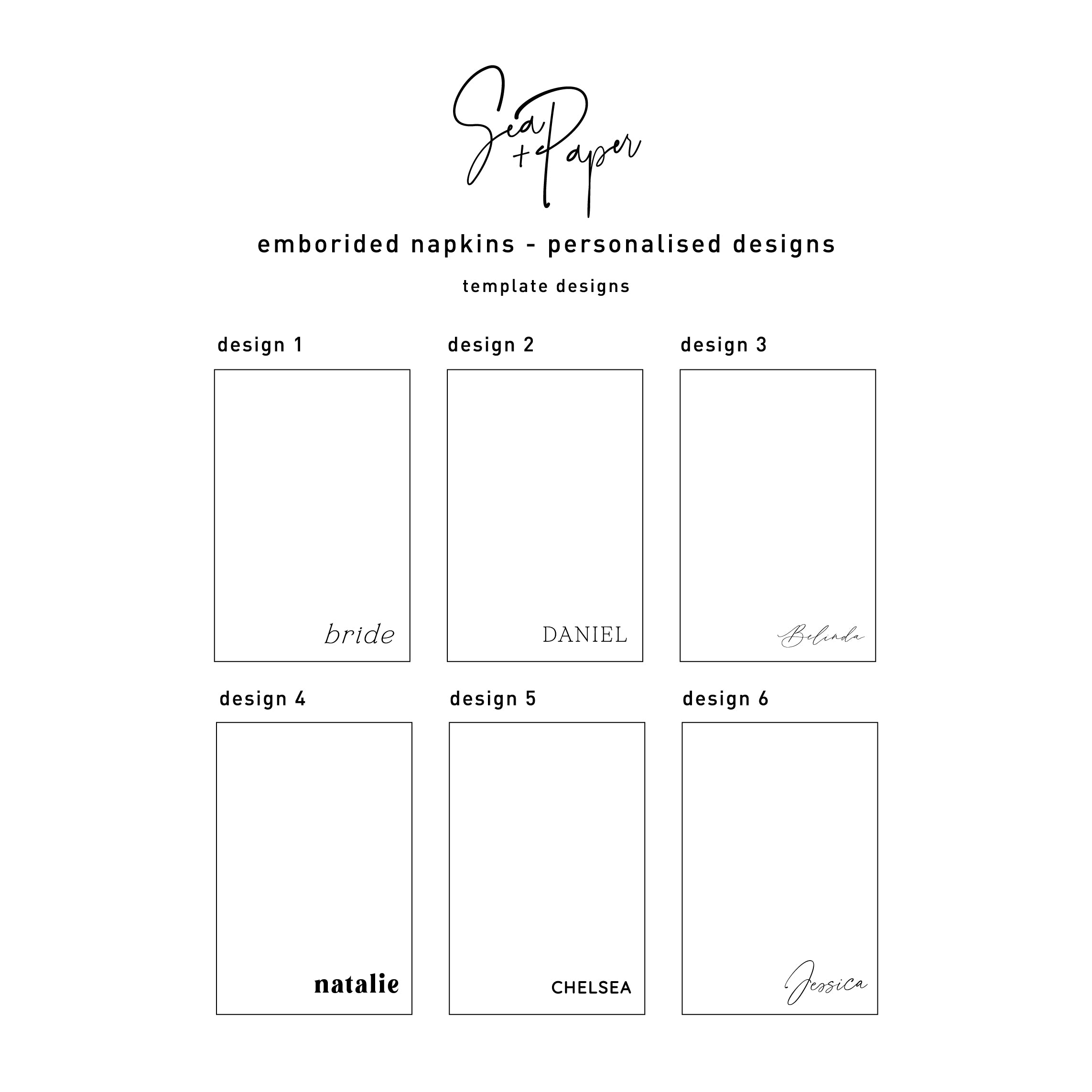 Embroidery Napkins - Personalised