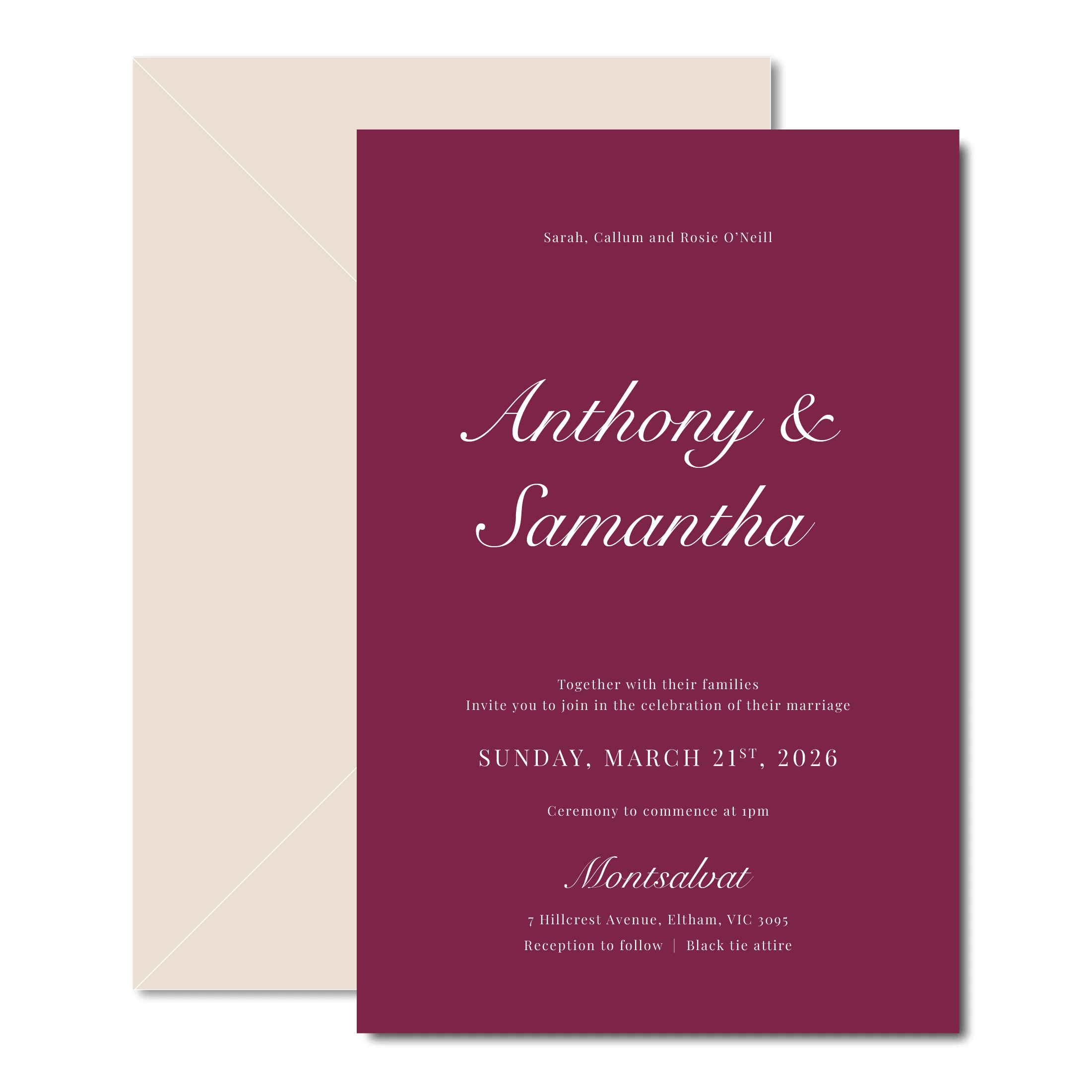 Essence - Wedding Invitation & Envelope