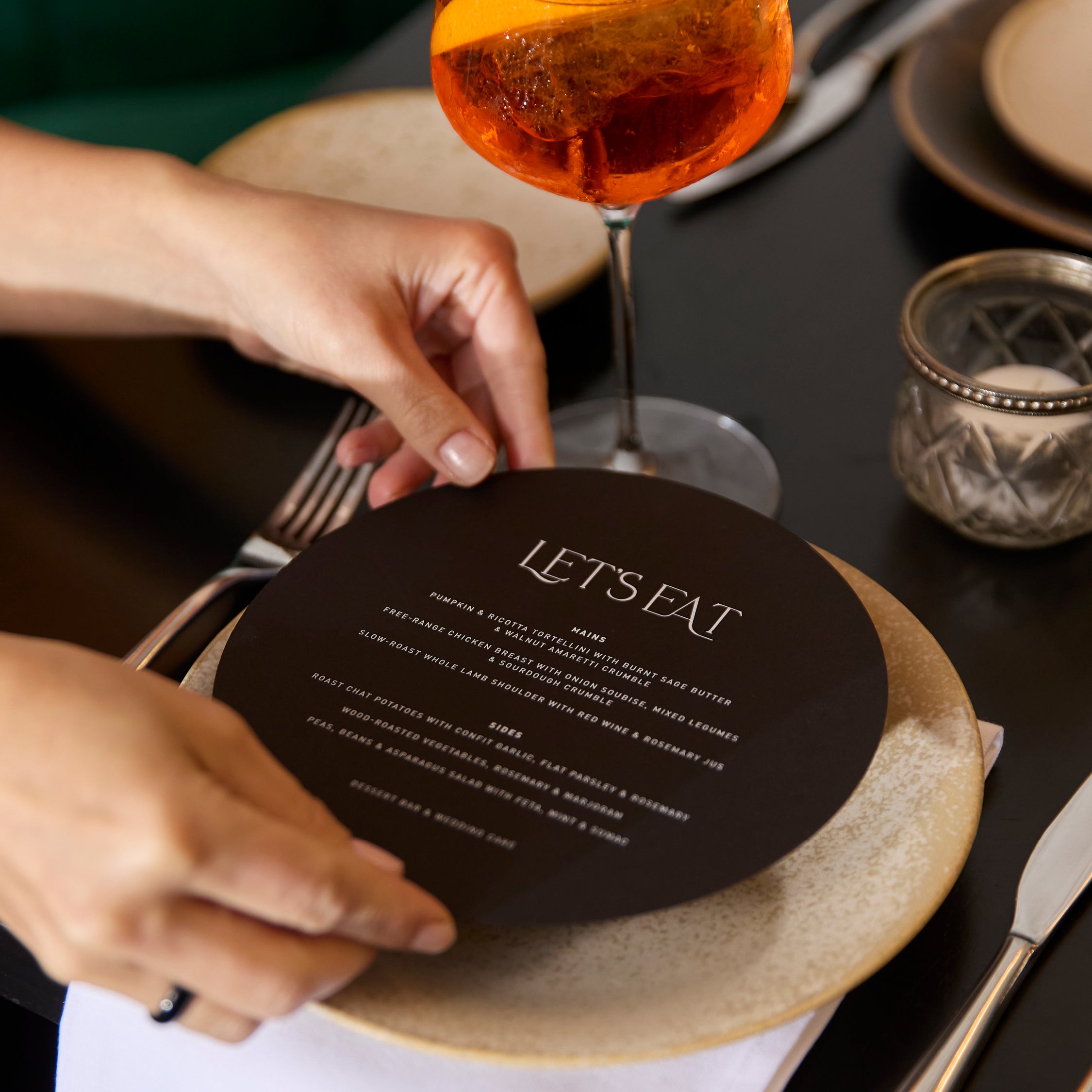 Circle Printed Menus