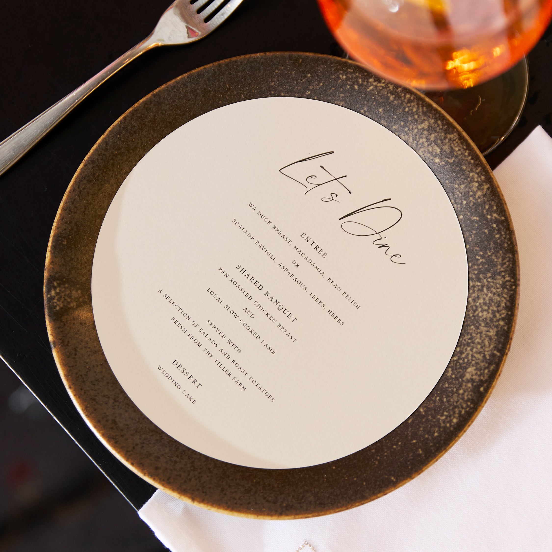 Circle Printed Menus