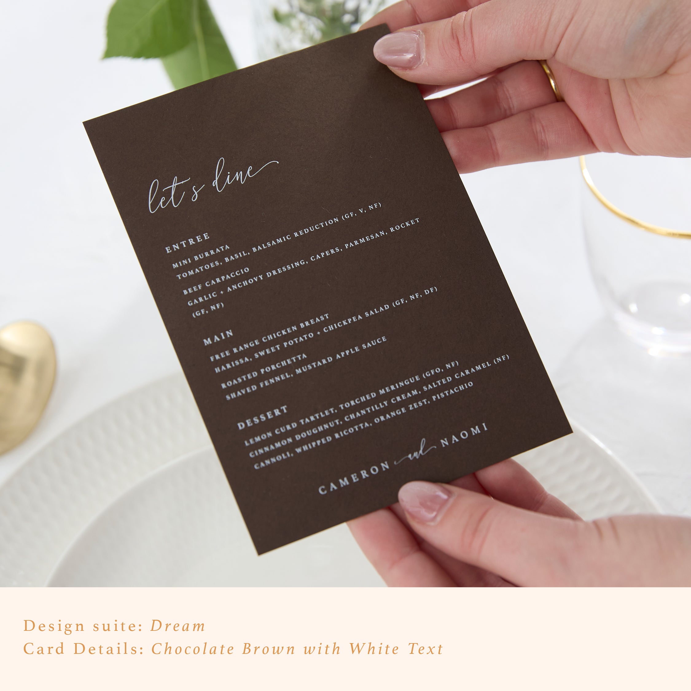 A6 Printed Menus