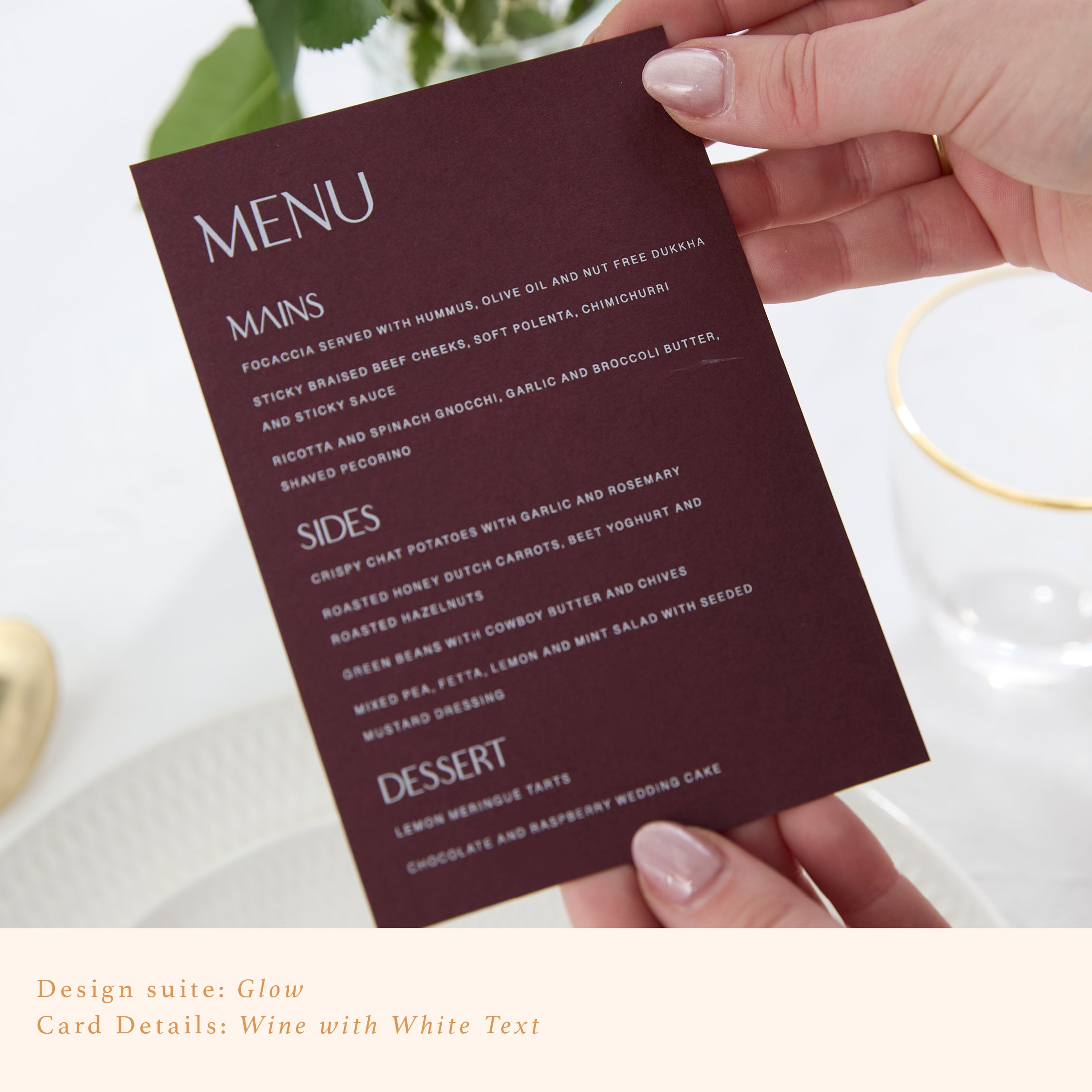 A6 Printed Menus