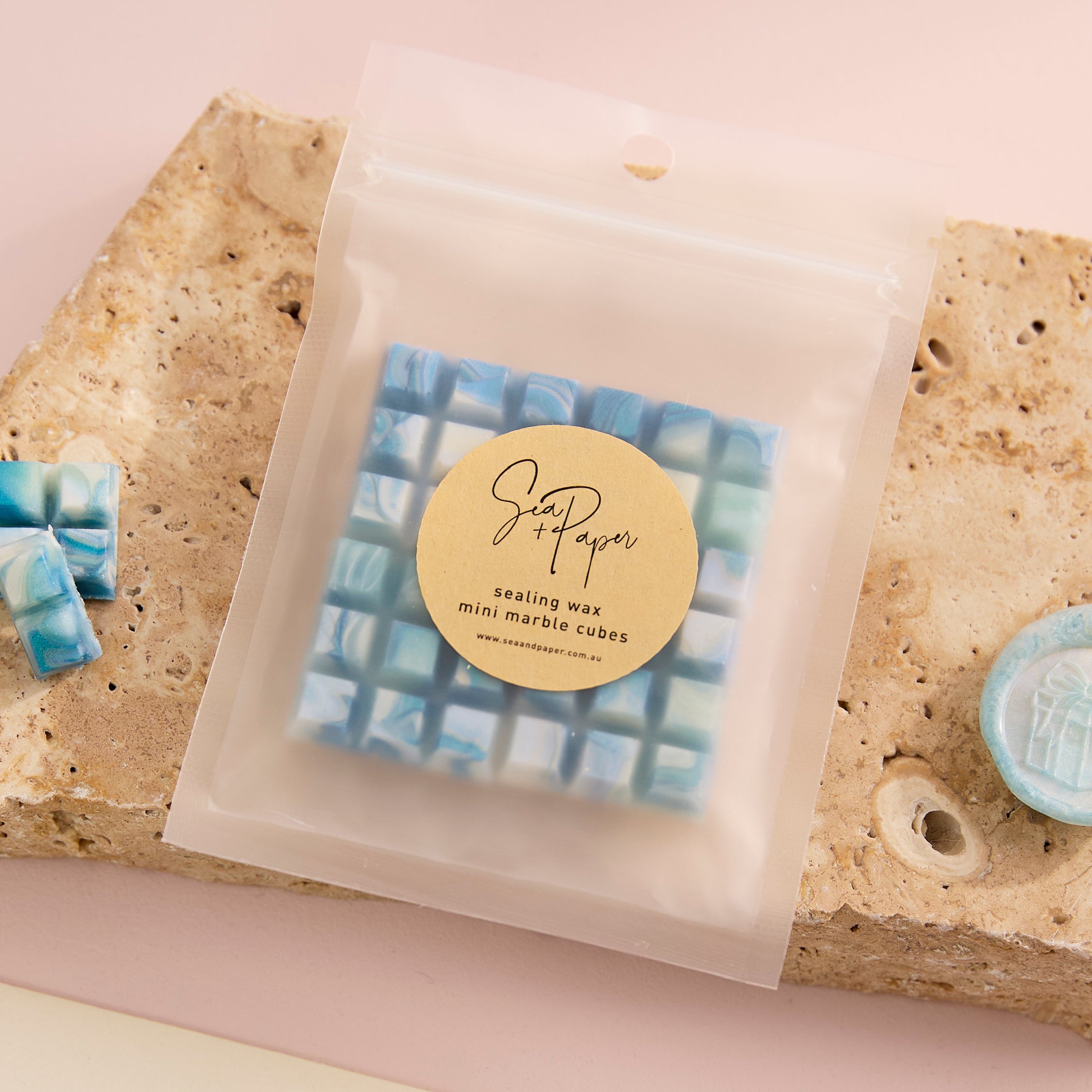 Sealing Wax – Mini Marble Cubes - BLUE LAGOON