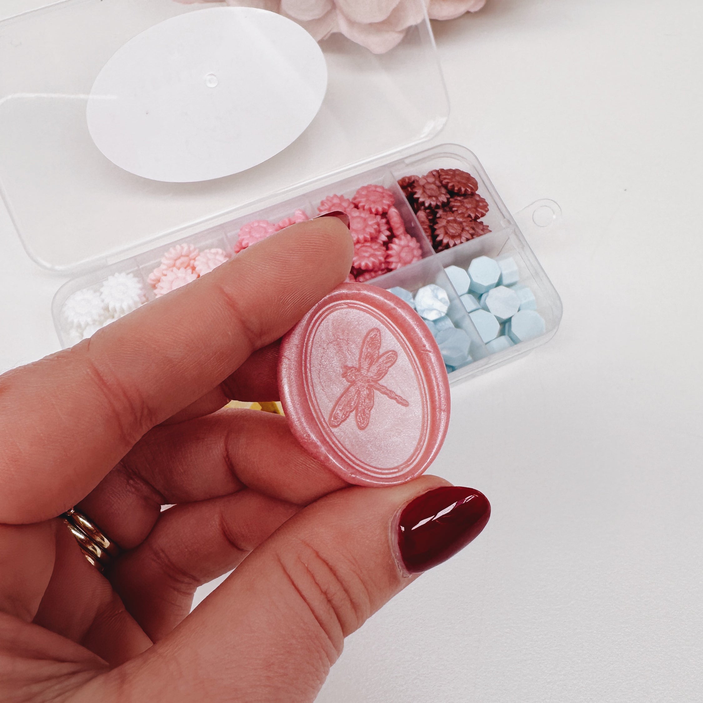 Wax Seal Stamp - Dragonfly Oval