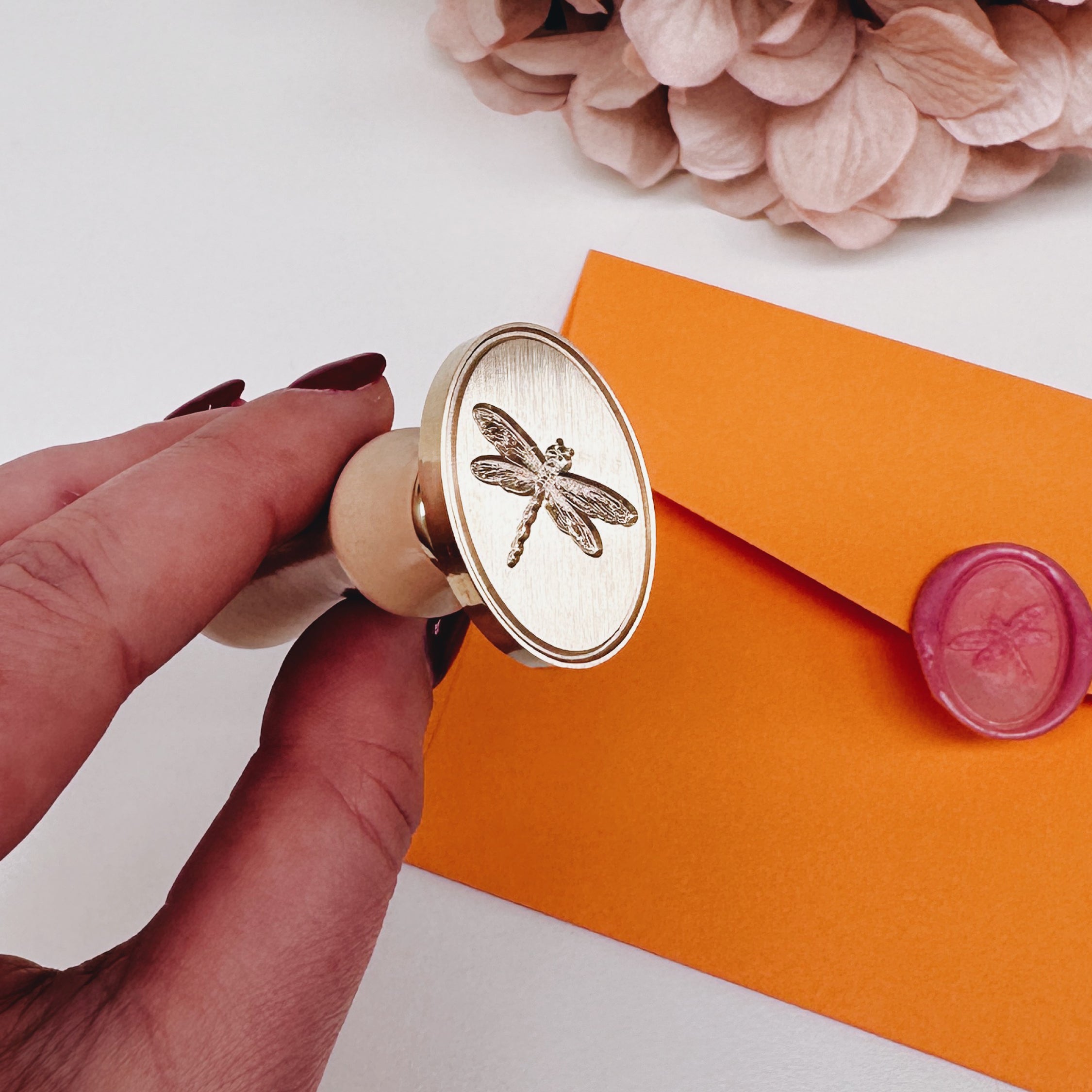 Wax Seal Stamp - Dragonfly Oval