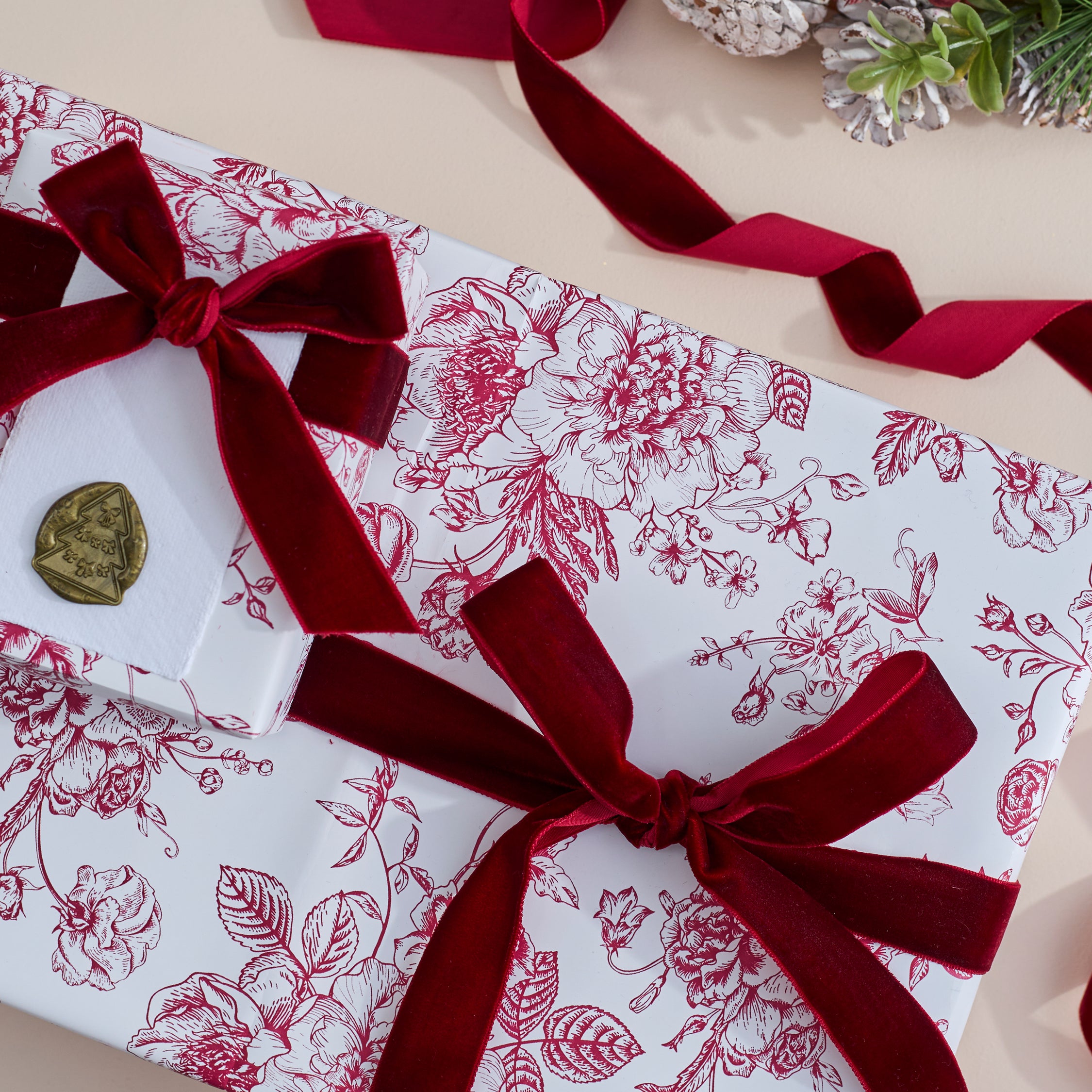 Velvet Ribbon Large Roll - Crimson