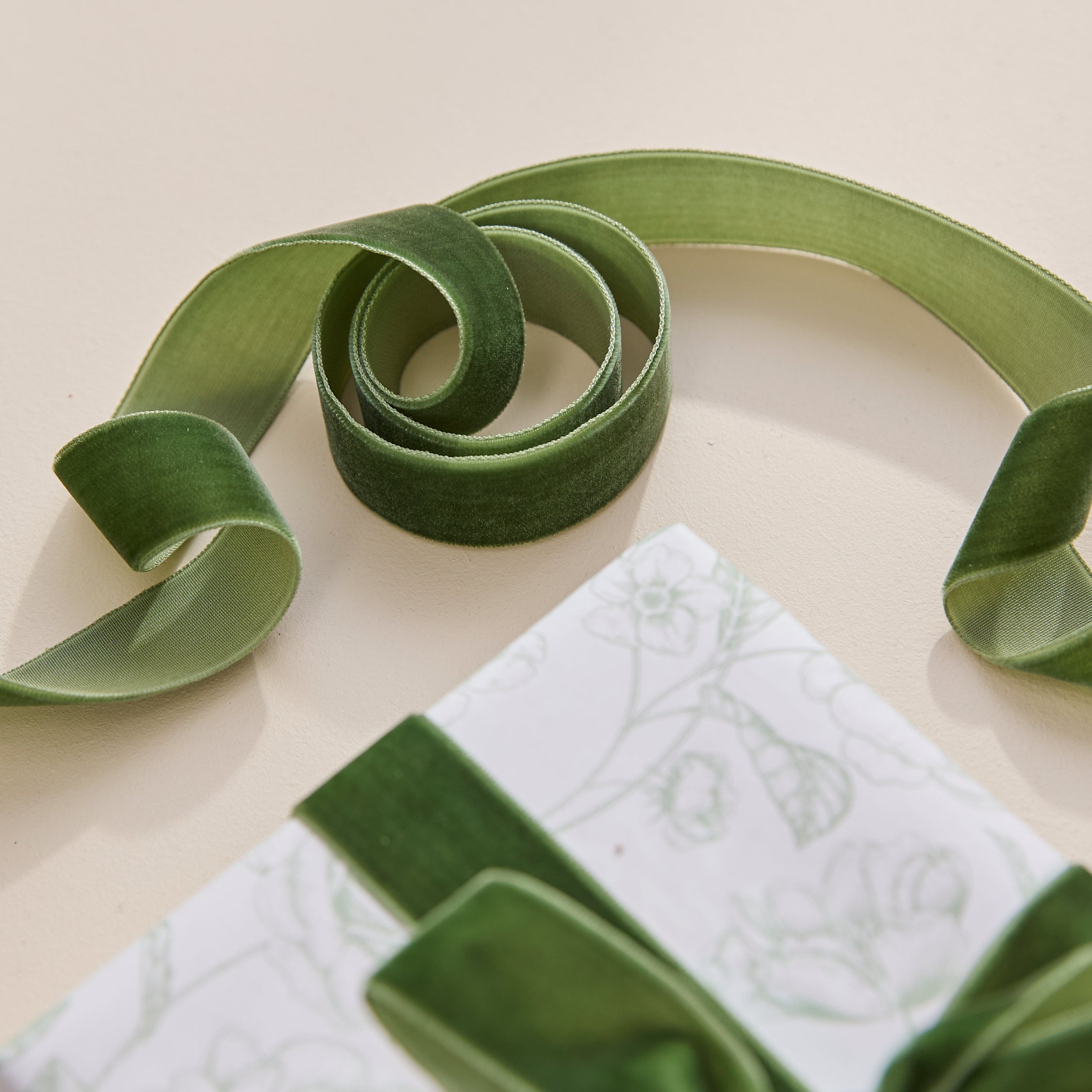 Velvet Ribbon Large Roll - Pine Green