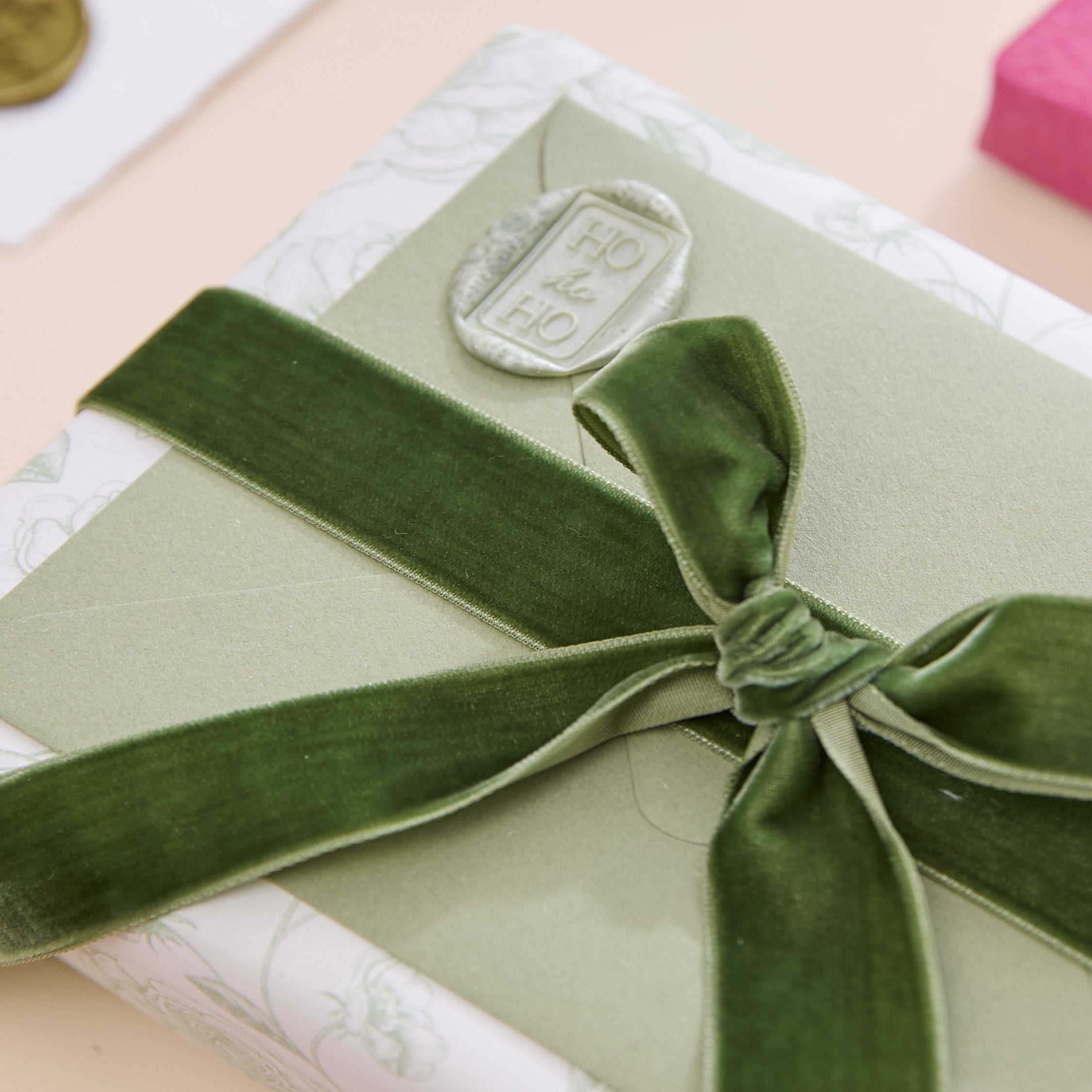 Velvet Ribbon Large Roll - Pine Green