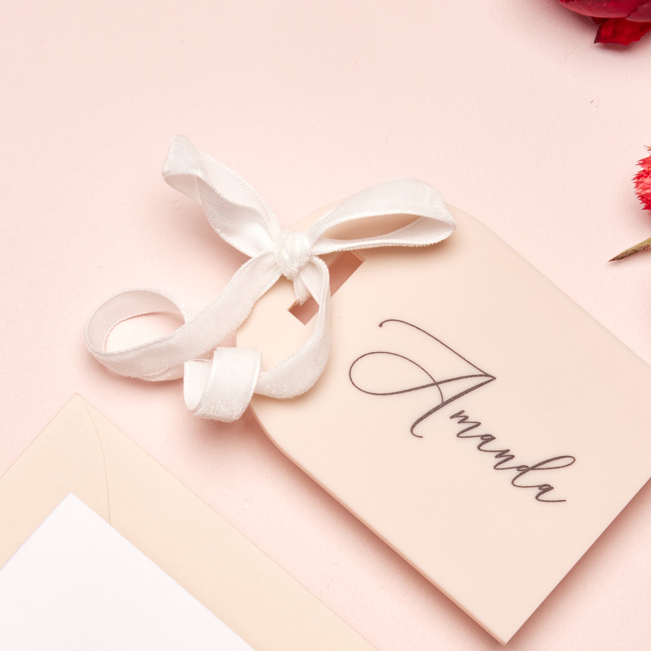 Velvet Ribbon Roll - White