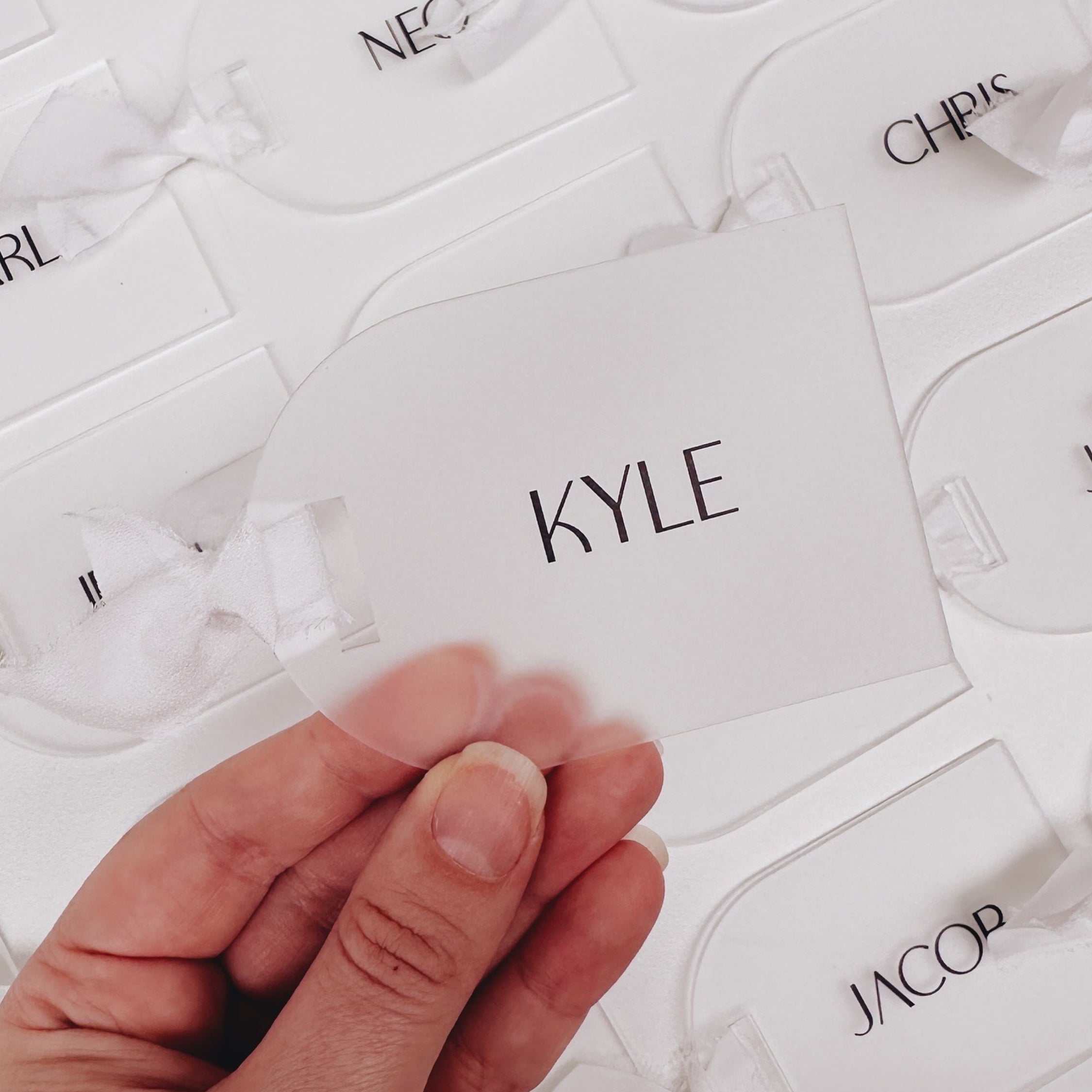 Acrylic Place Cards - Luggage Tag