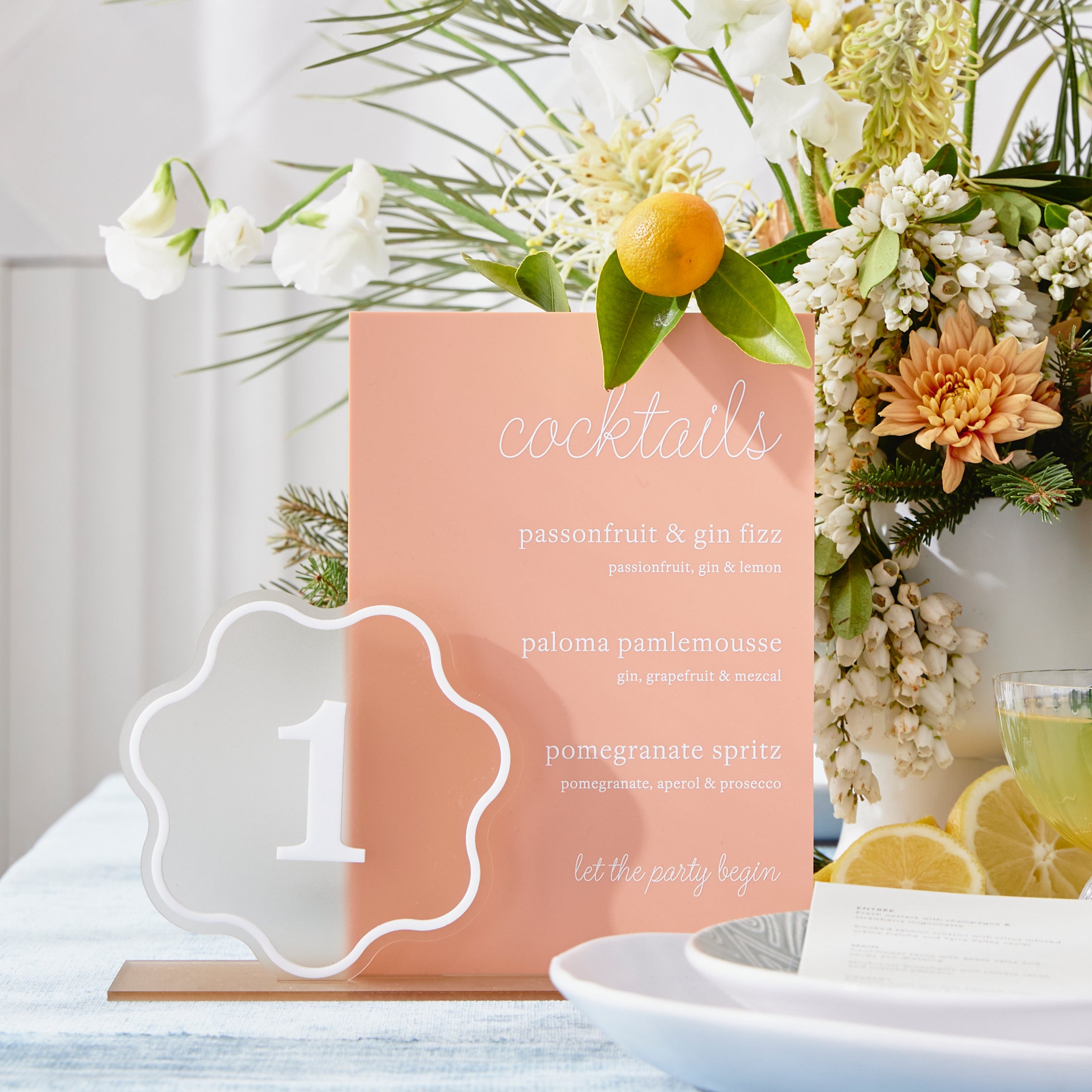 Dual Acrylic Sign & 3D Table Number - A5 / A6 Sign