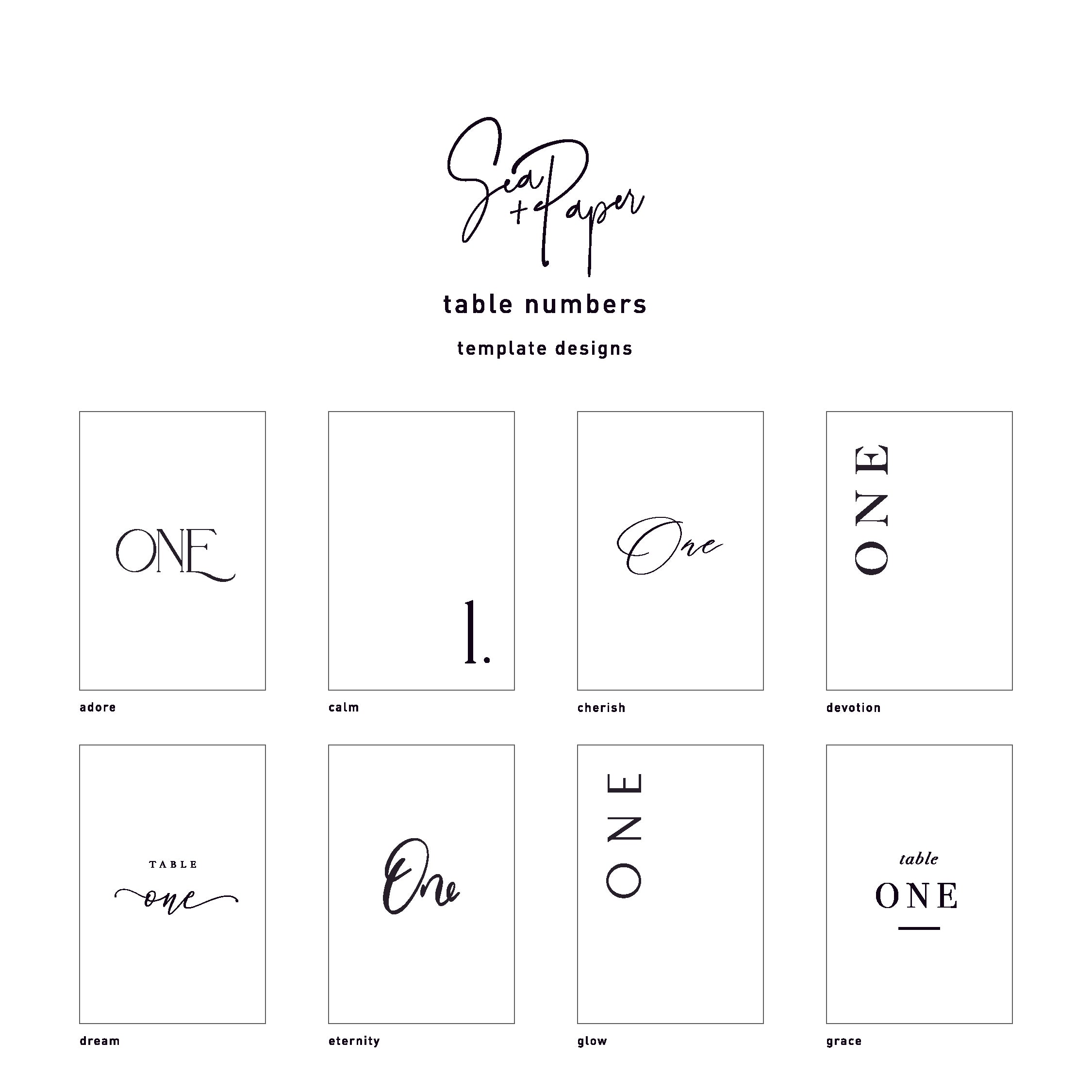 A6 Acrylic Table Numbers