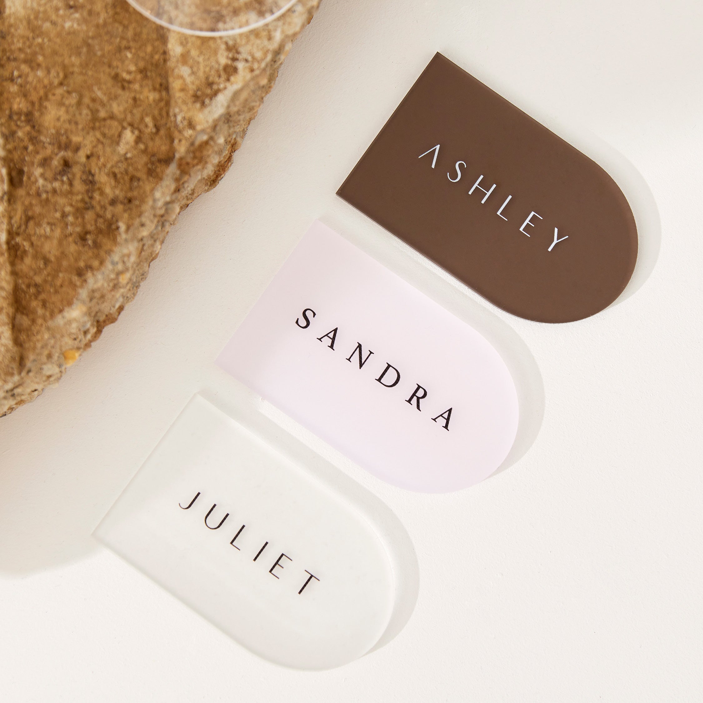 Acrylic Place Cards - Arch 90x50mm