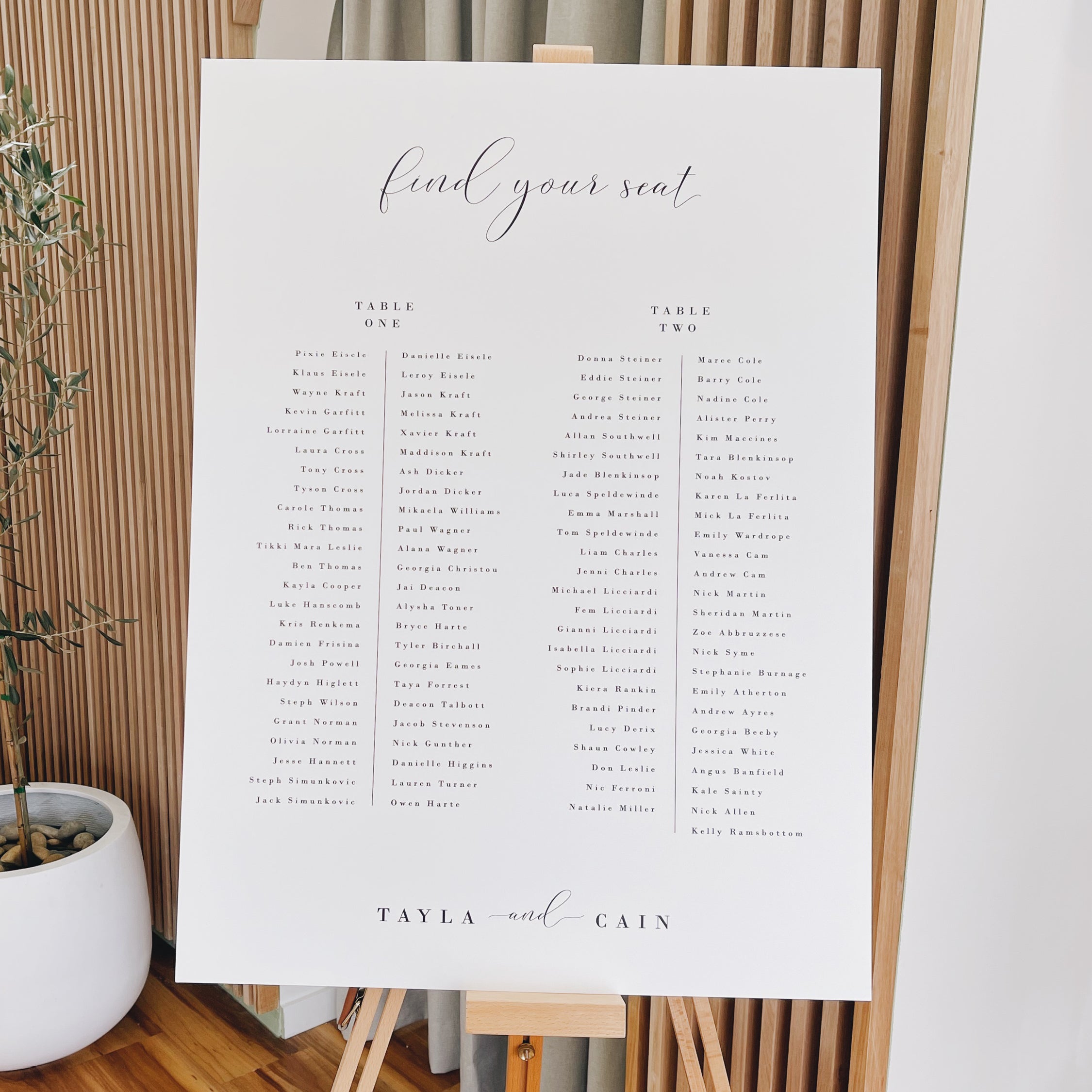 Luna - Seating Chart