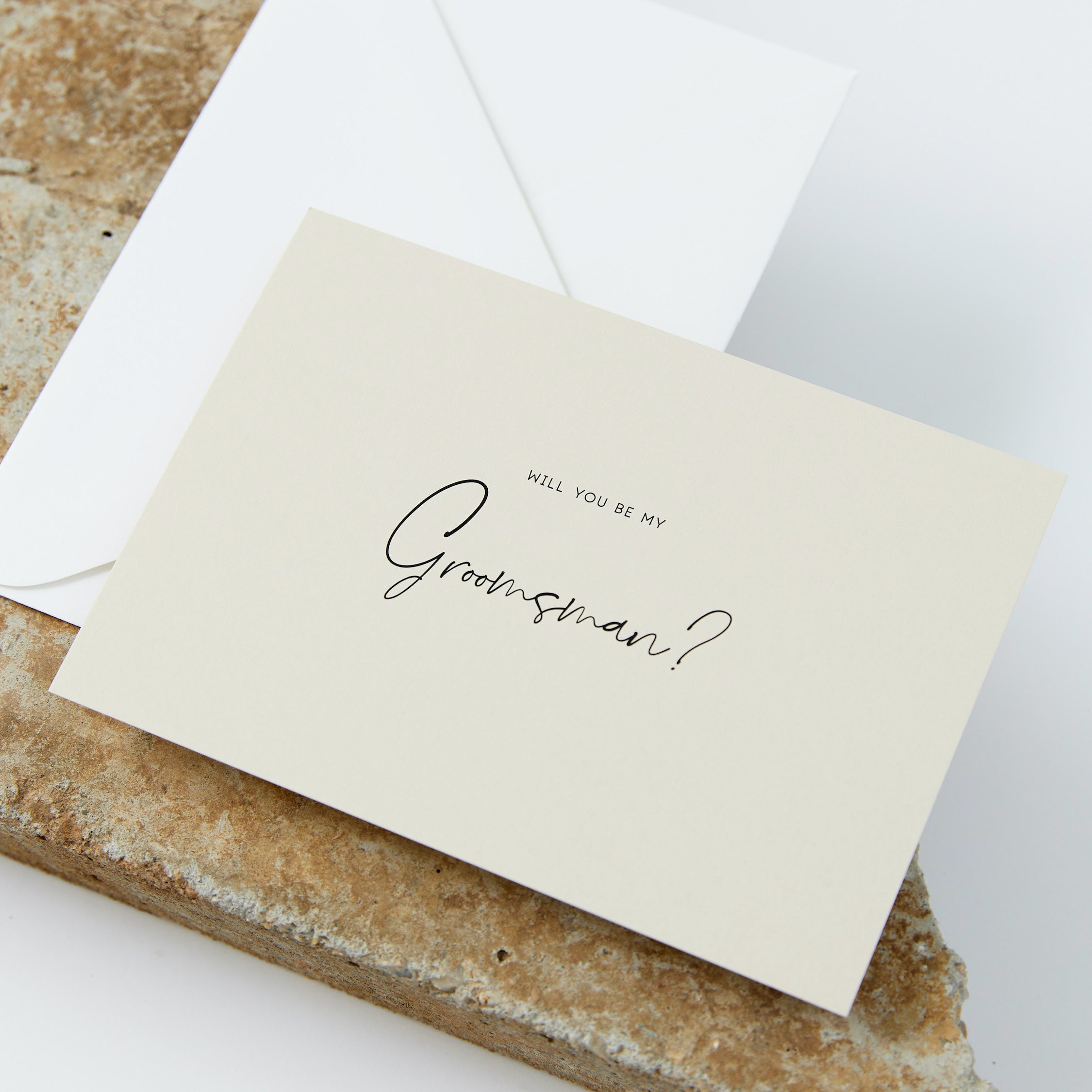 Groomsman Proposal Card - Bisque