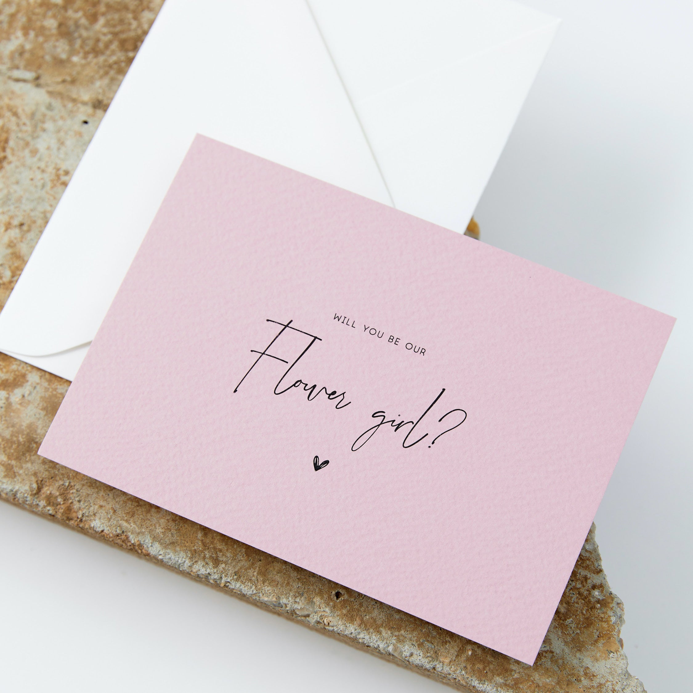 Flower Girl Proposal Card - Textured Rose