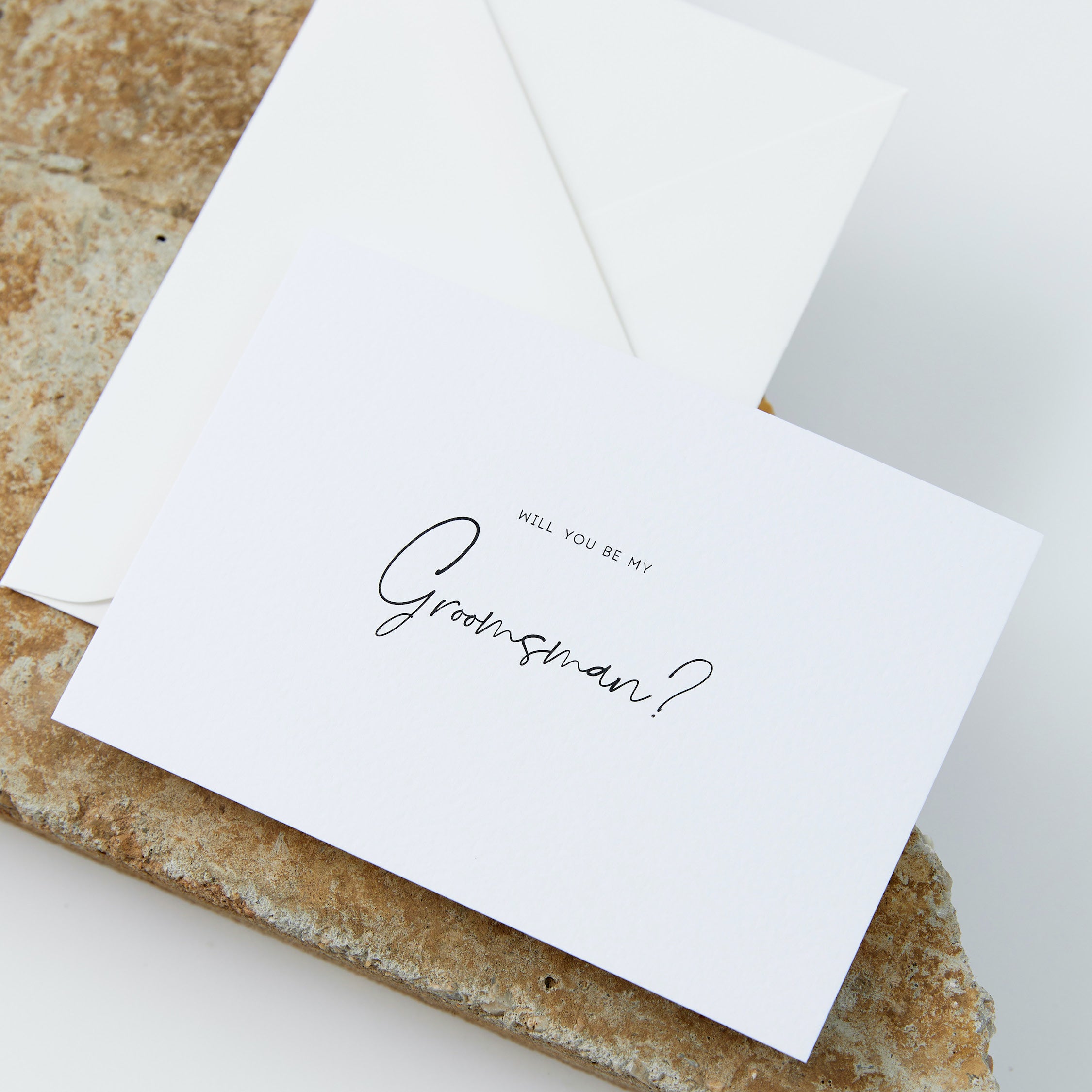 Groomsman Proposal Card - White