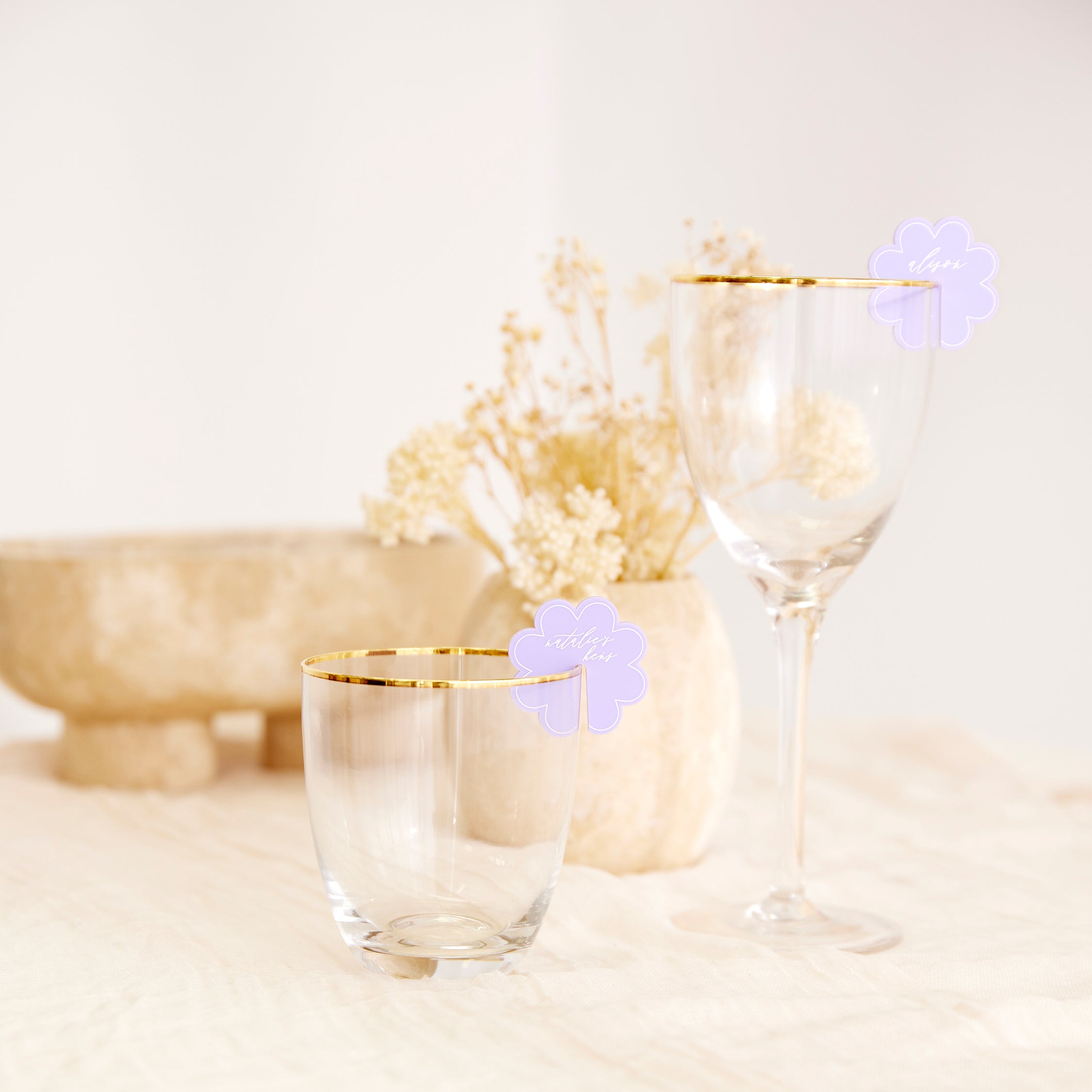 Acrylic Drink Tags - Flower