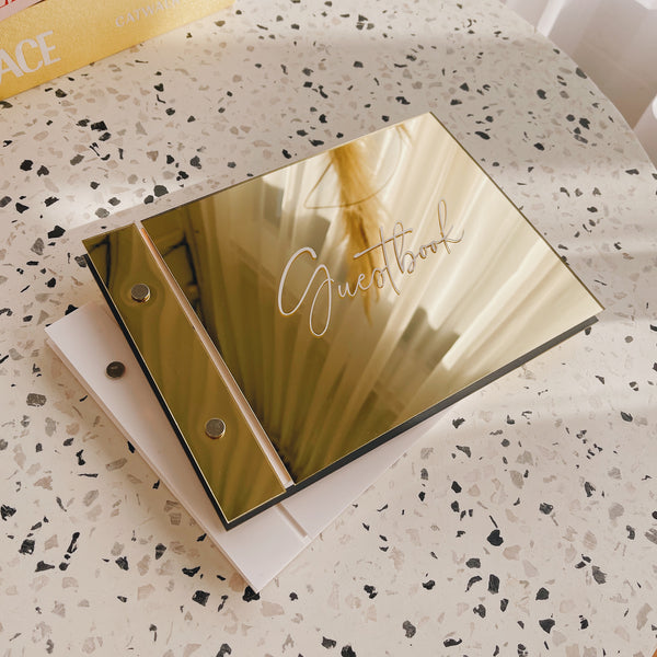 Acrylic Guestbook - Mirror Gold
