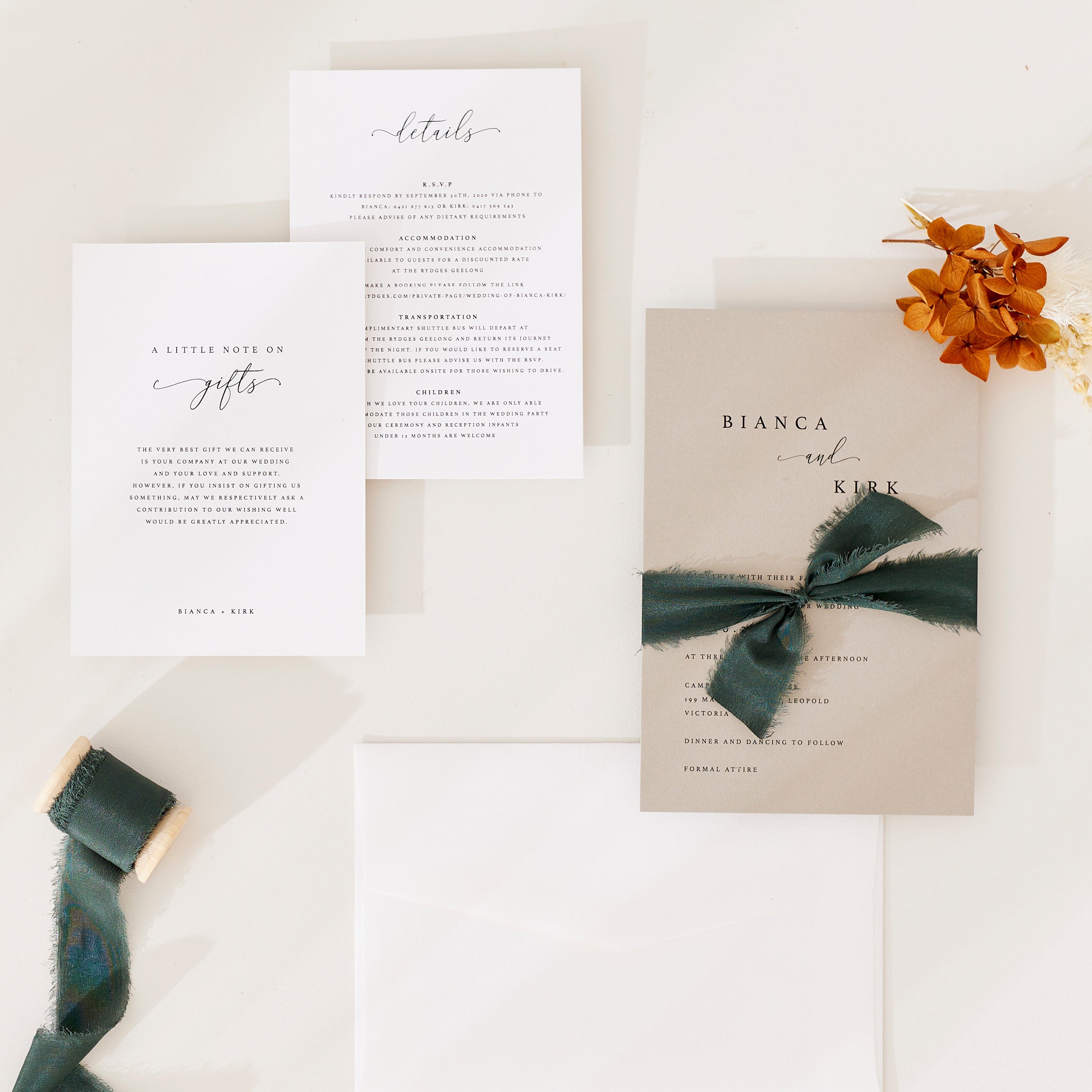 The Silk Ribbon Invitation Set
