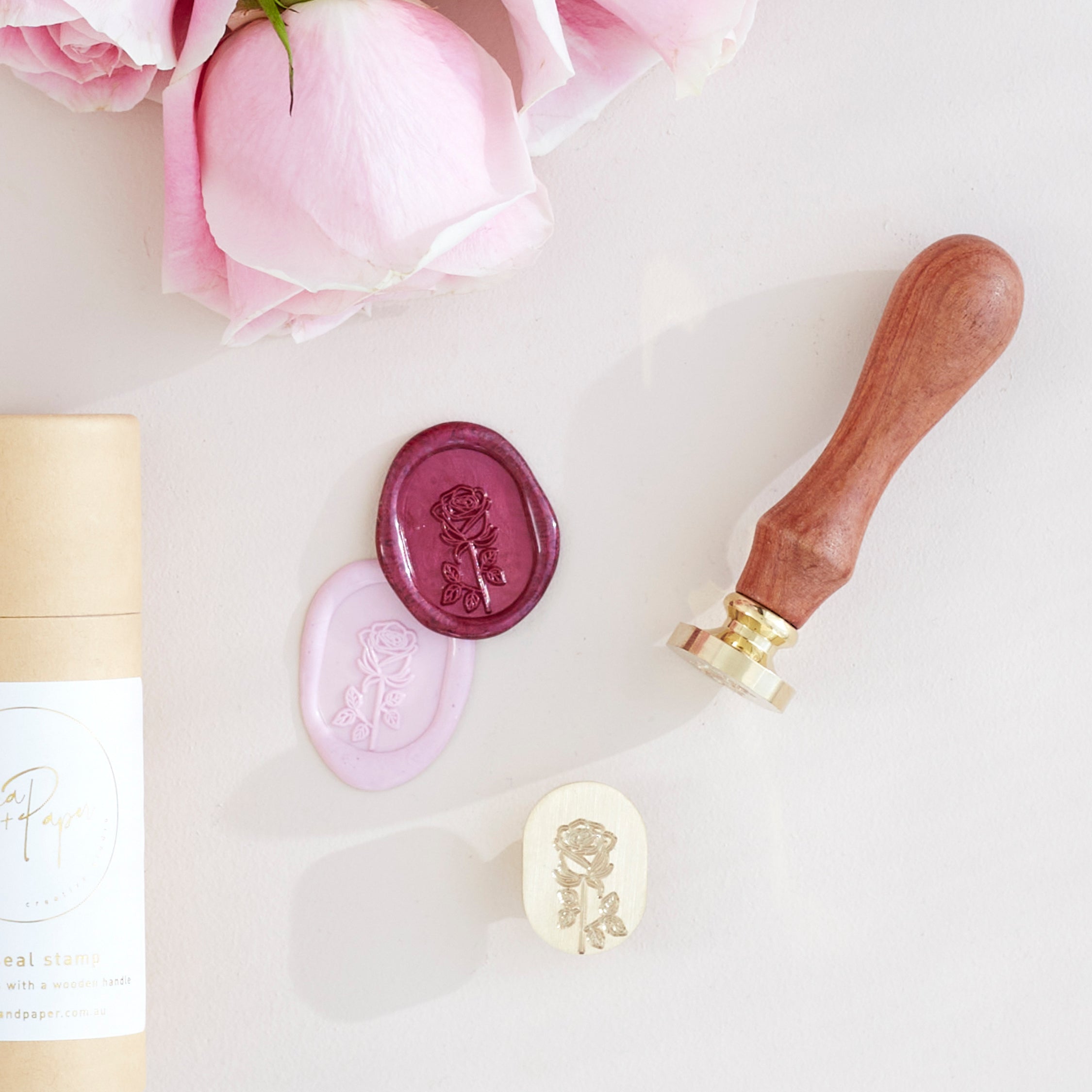 Wax Seal Stamp - Rose Stem Double Arch