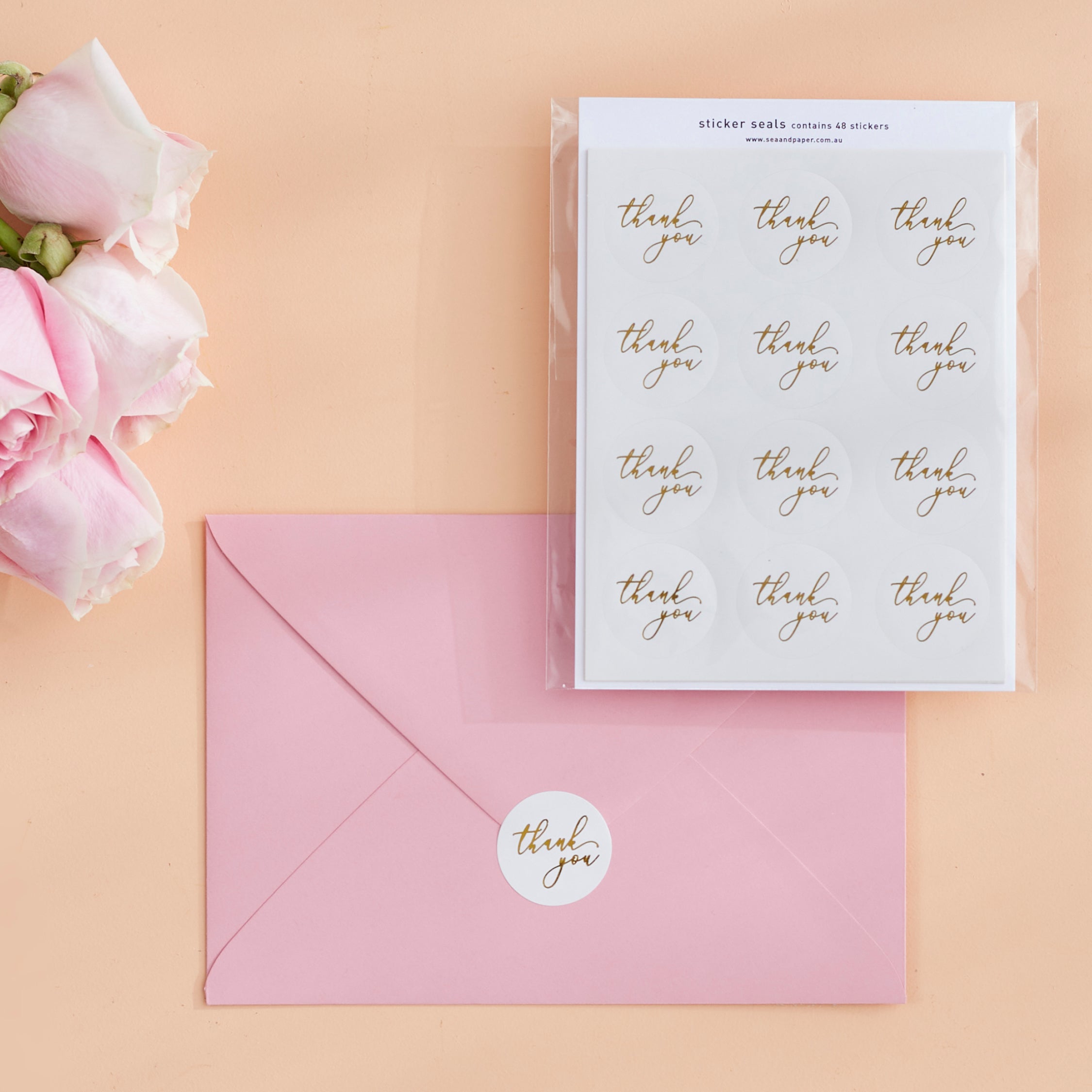 Sticker Seals - Thank You Gold Foil Circles