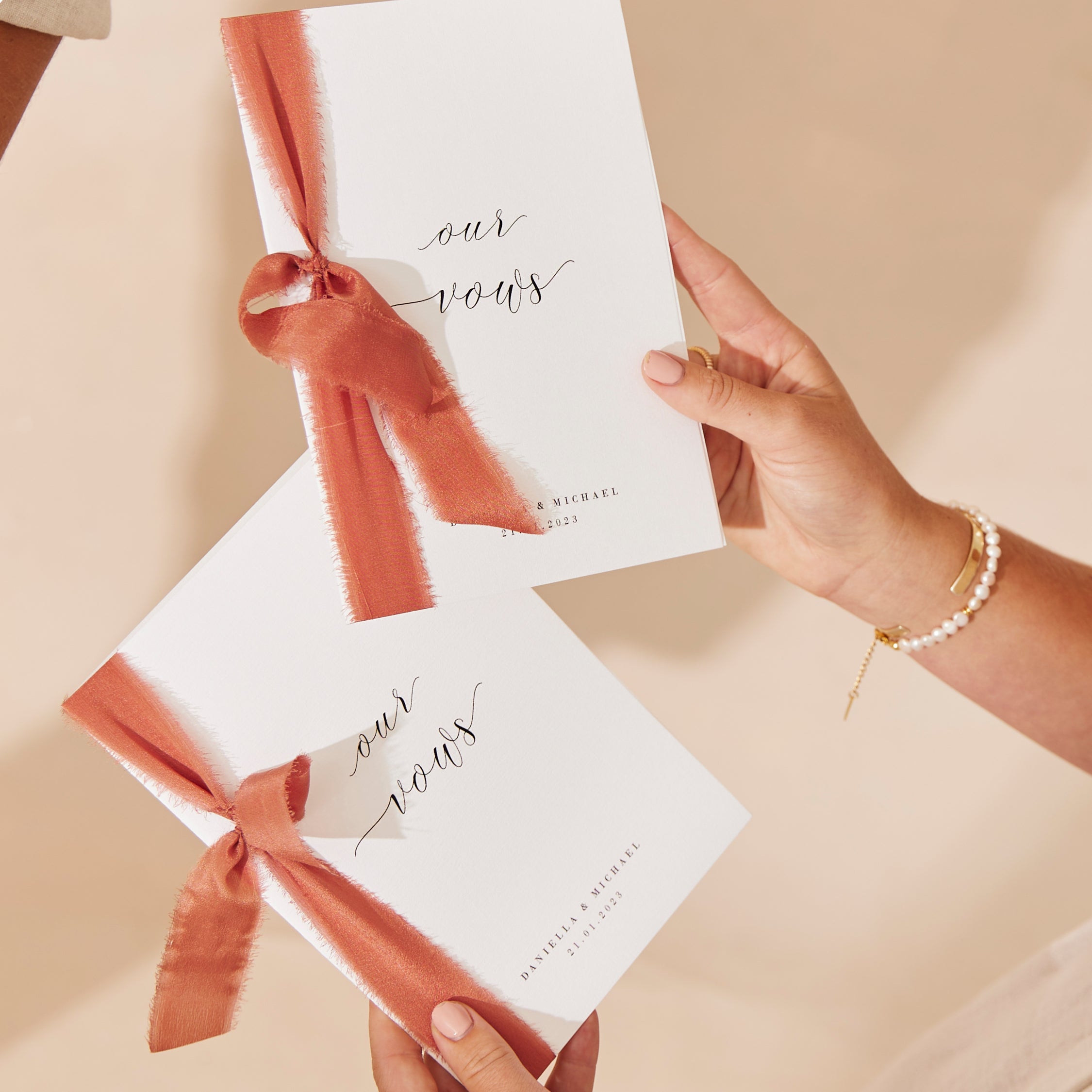 Set of Two Vow Books - Ivory