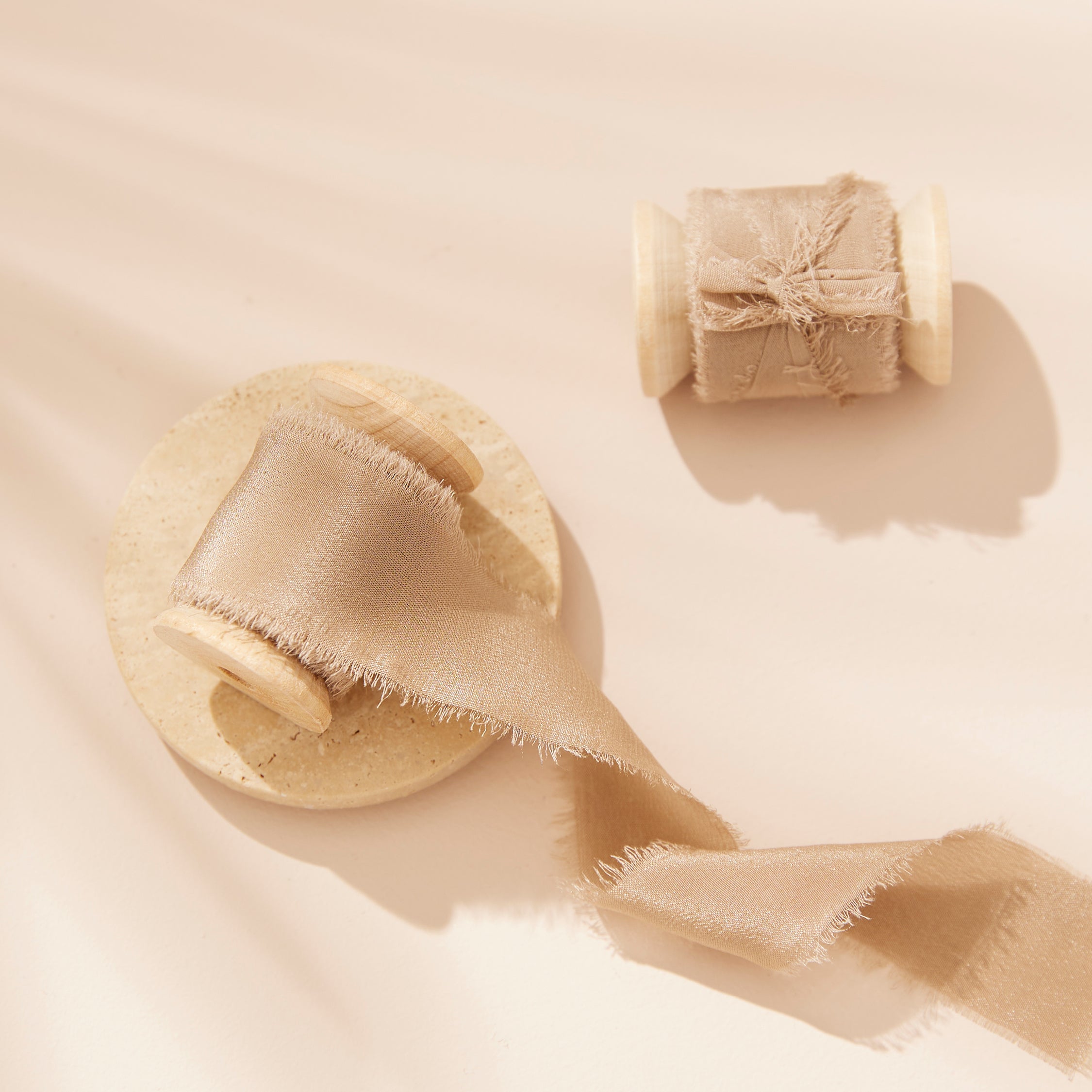 Silk Ribbon Roll - Latte (25mm width)