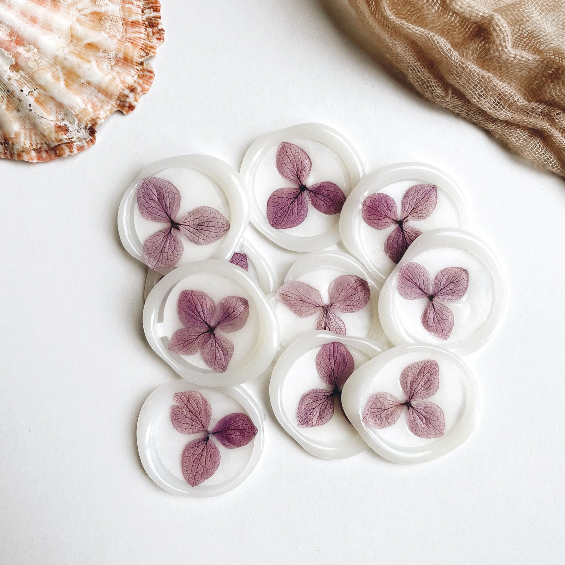 Self-Adhesive Wax Seals - Hydrangea