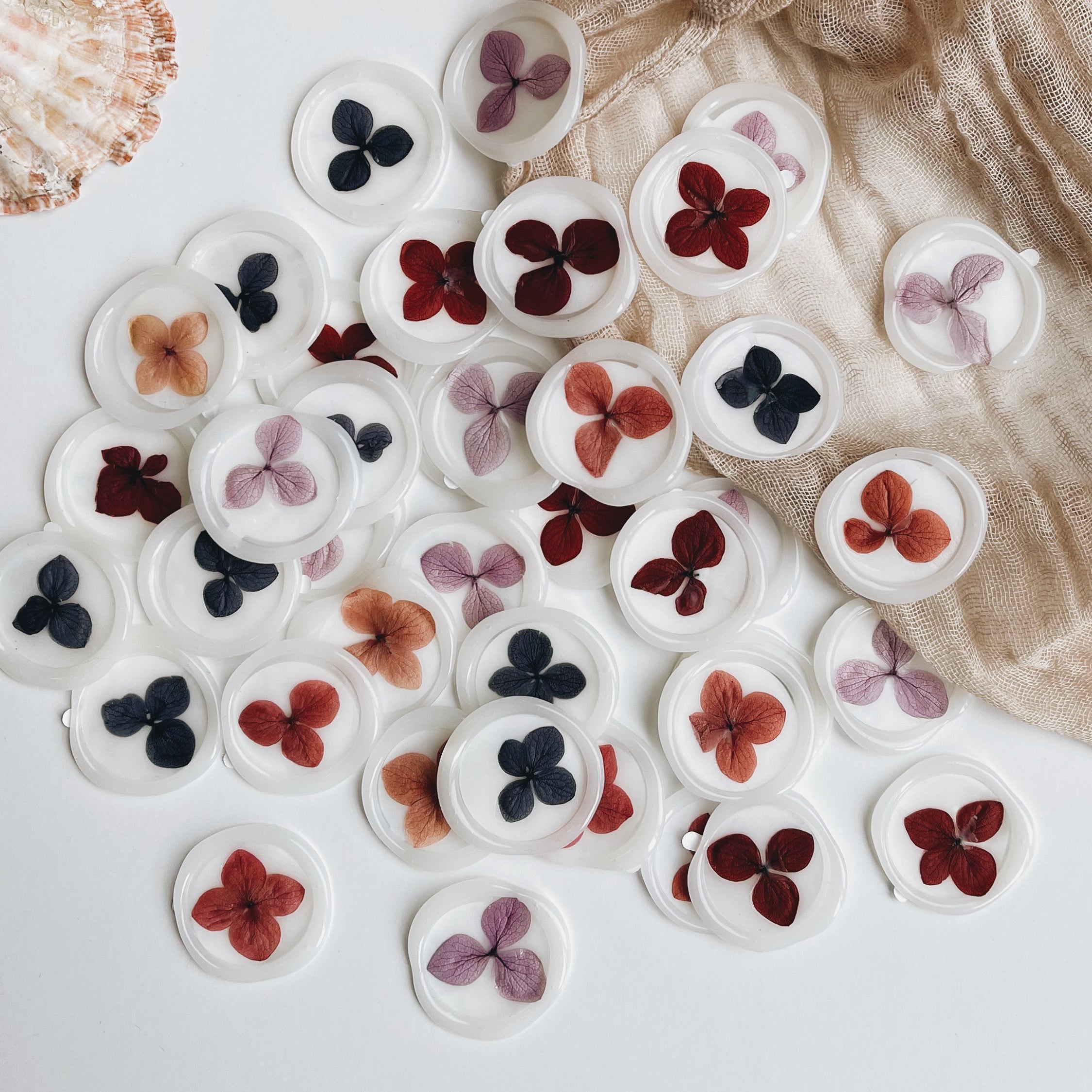 Self-Adhesive Wax Seals - Hydrangea