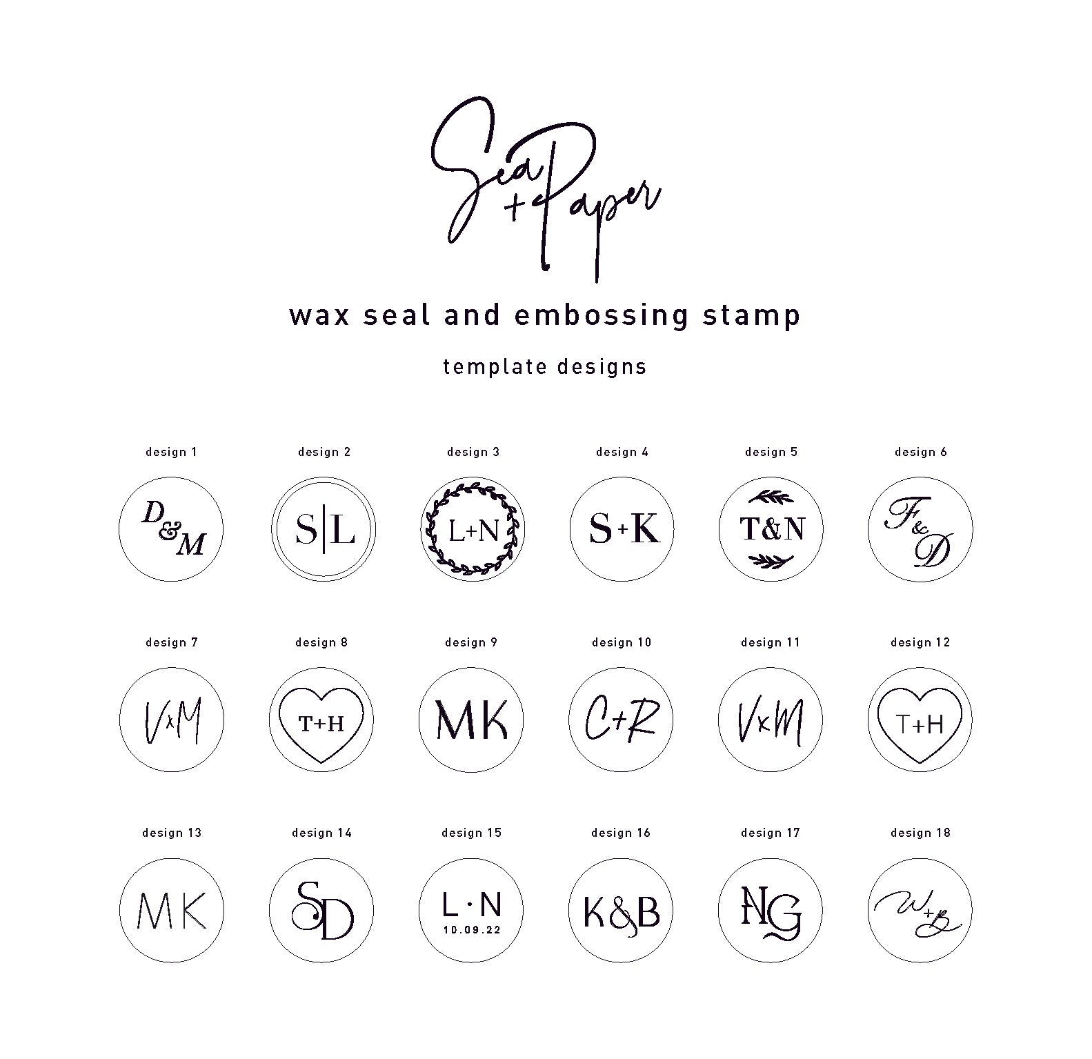 Custom Wax Seal and Embossing Stamp Impression Bundle