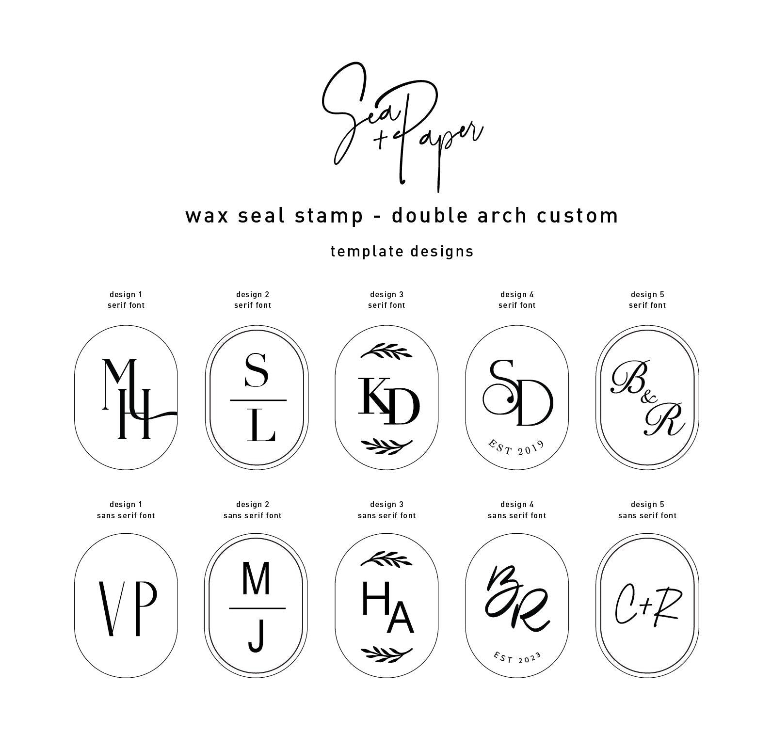 Custom Self-Adhesive Wax Seals - Double Arch