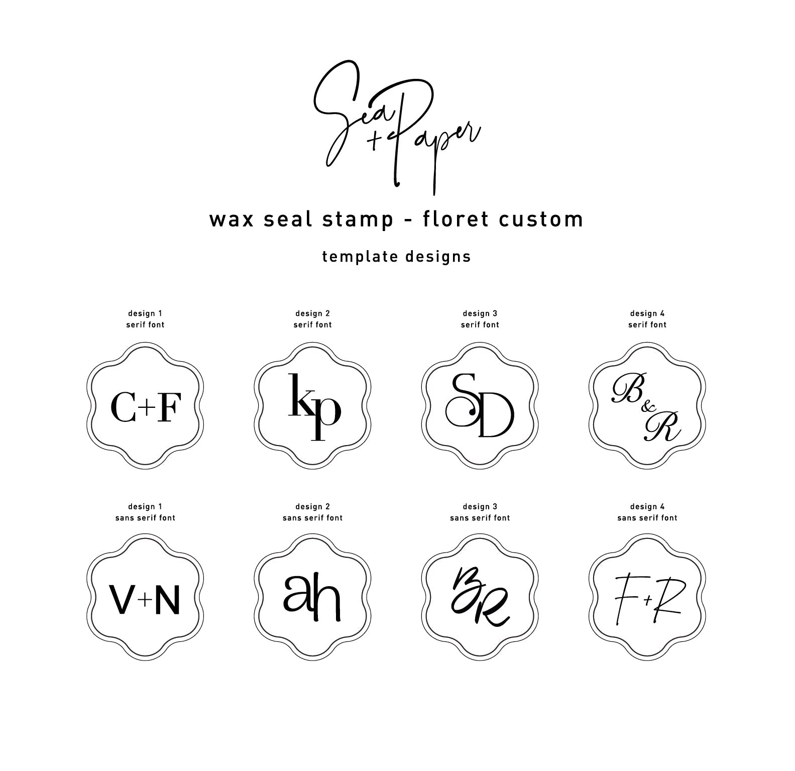 Custom Self-Adhesive Wax Seals - Floret