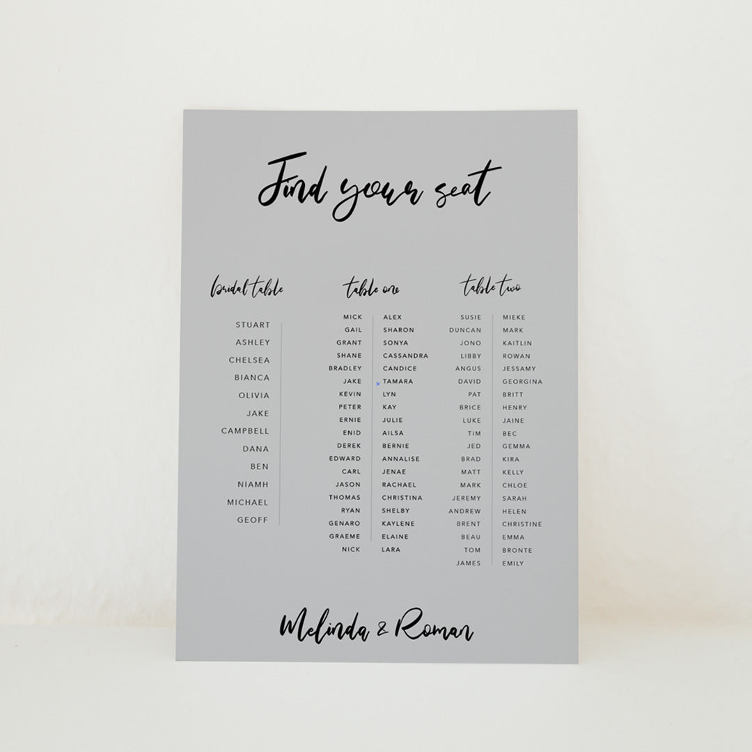 Eternity - Seating Chart