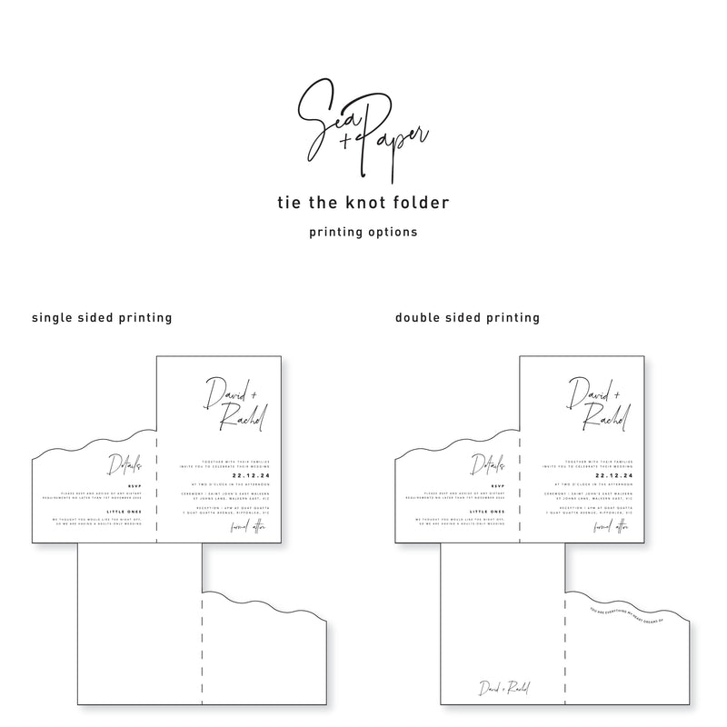 Tie The Knot - Wedding Invitation Folder & Envelope