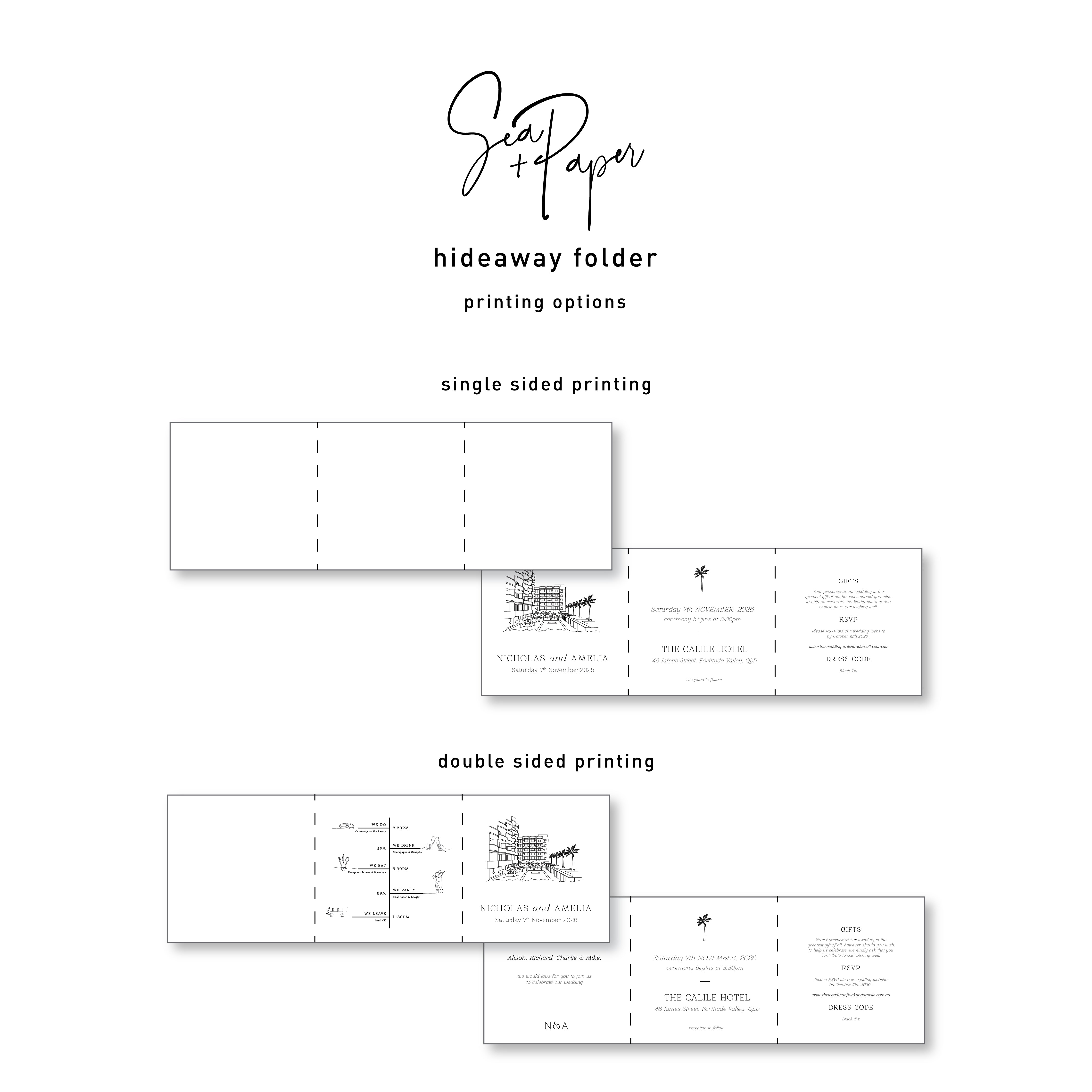 Hideaway - Wedding Invitation Folder & Envelope
