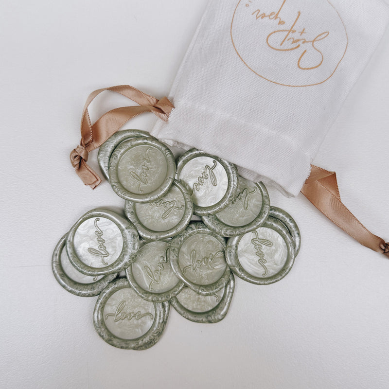 SALE: Self Adhesive Wax Seals - Sage with Love