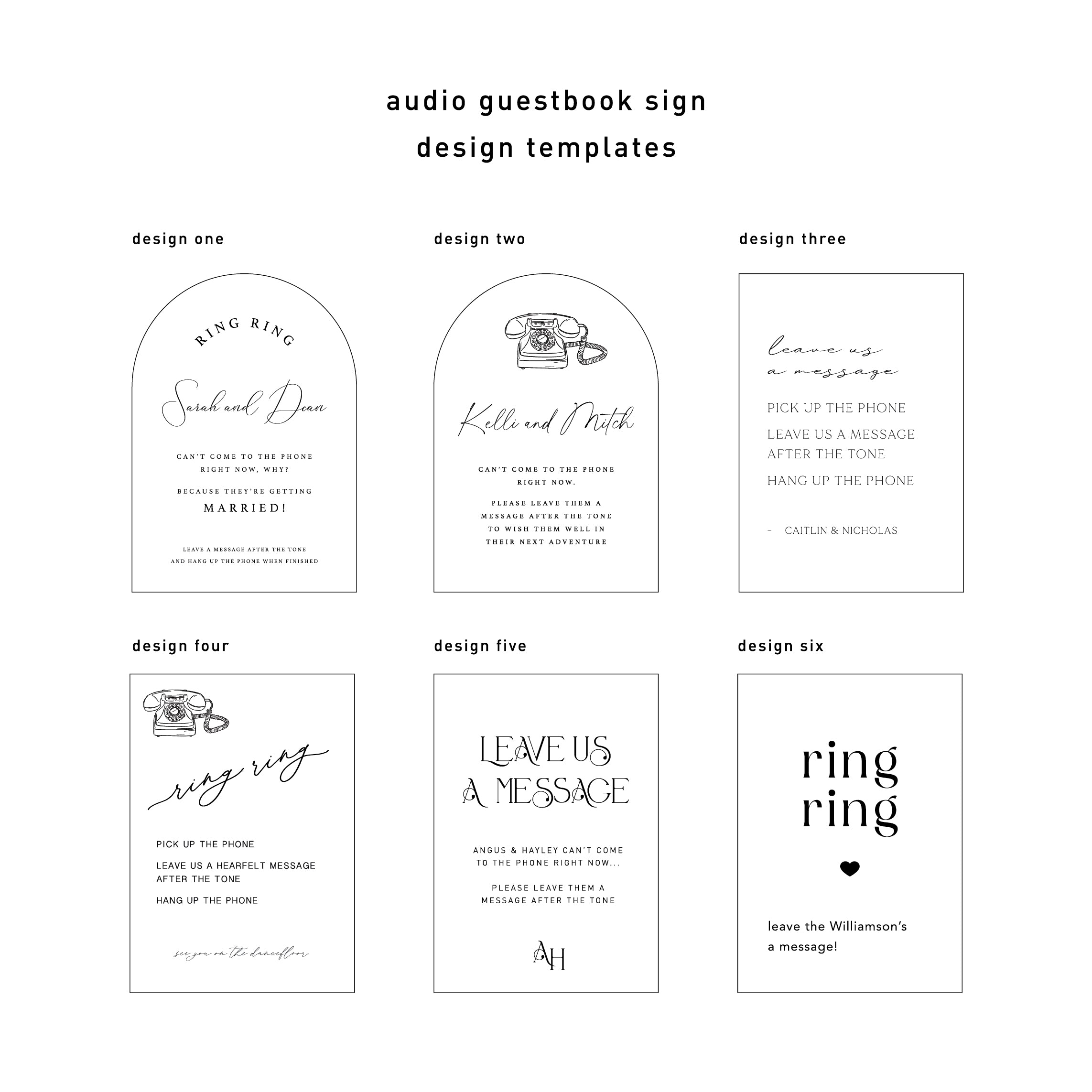 Audio Guestbook Guestbook Sign - Various Sizes