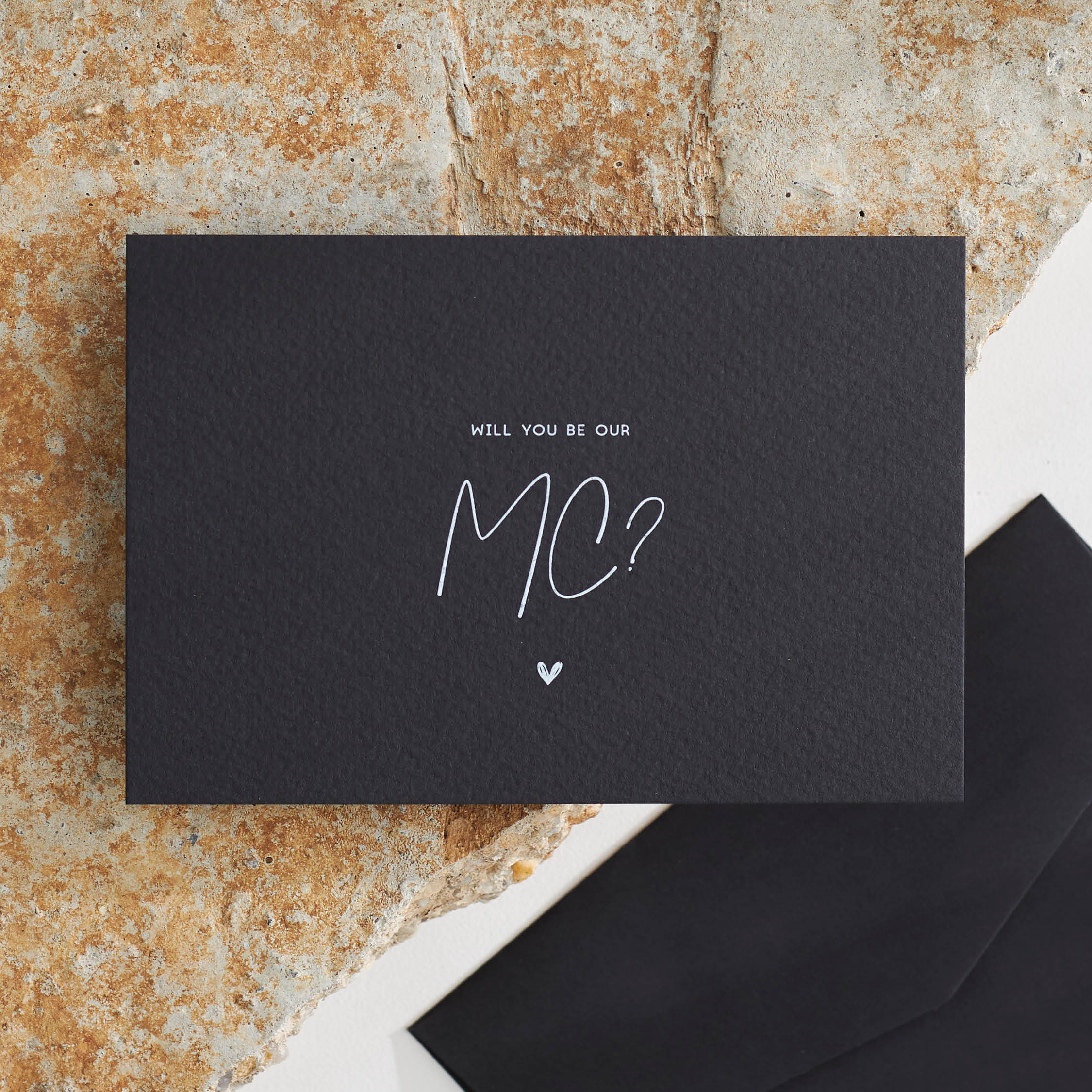 MC Proposal Card - Textured Black – Sea and Paper Creative Studio