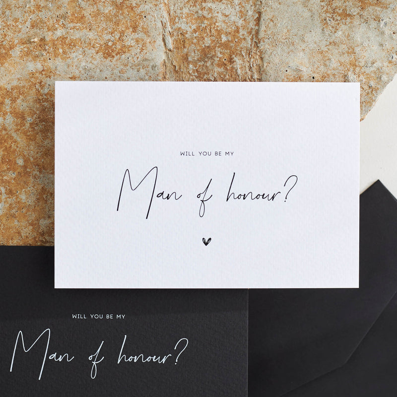 Man Of Honour Proposal Card - White