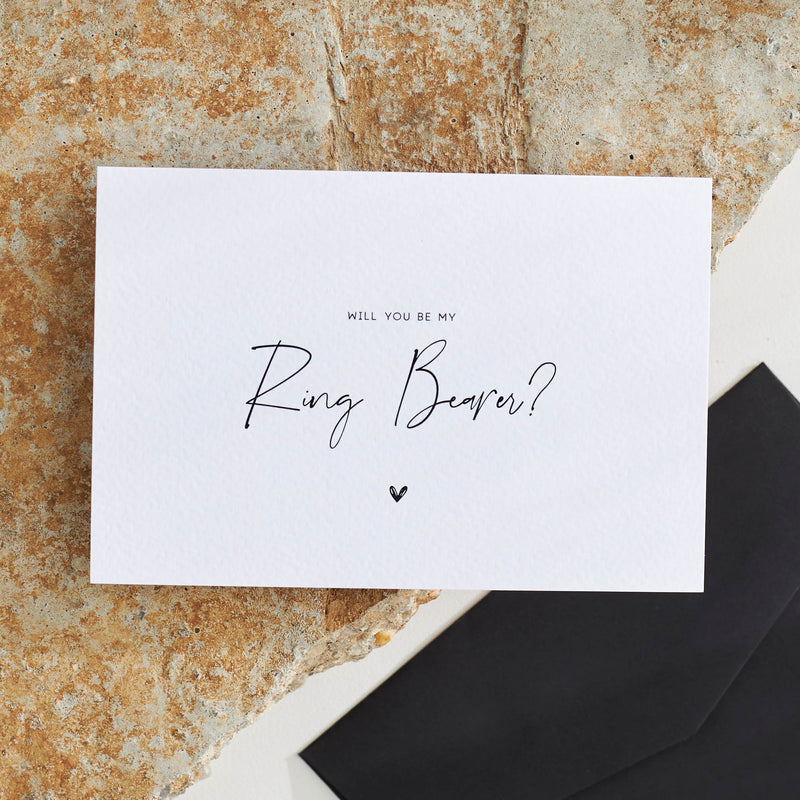 Ring Bearer Proposal Card - Textured White